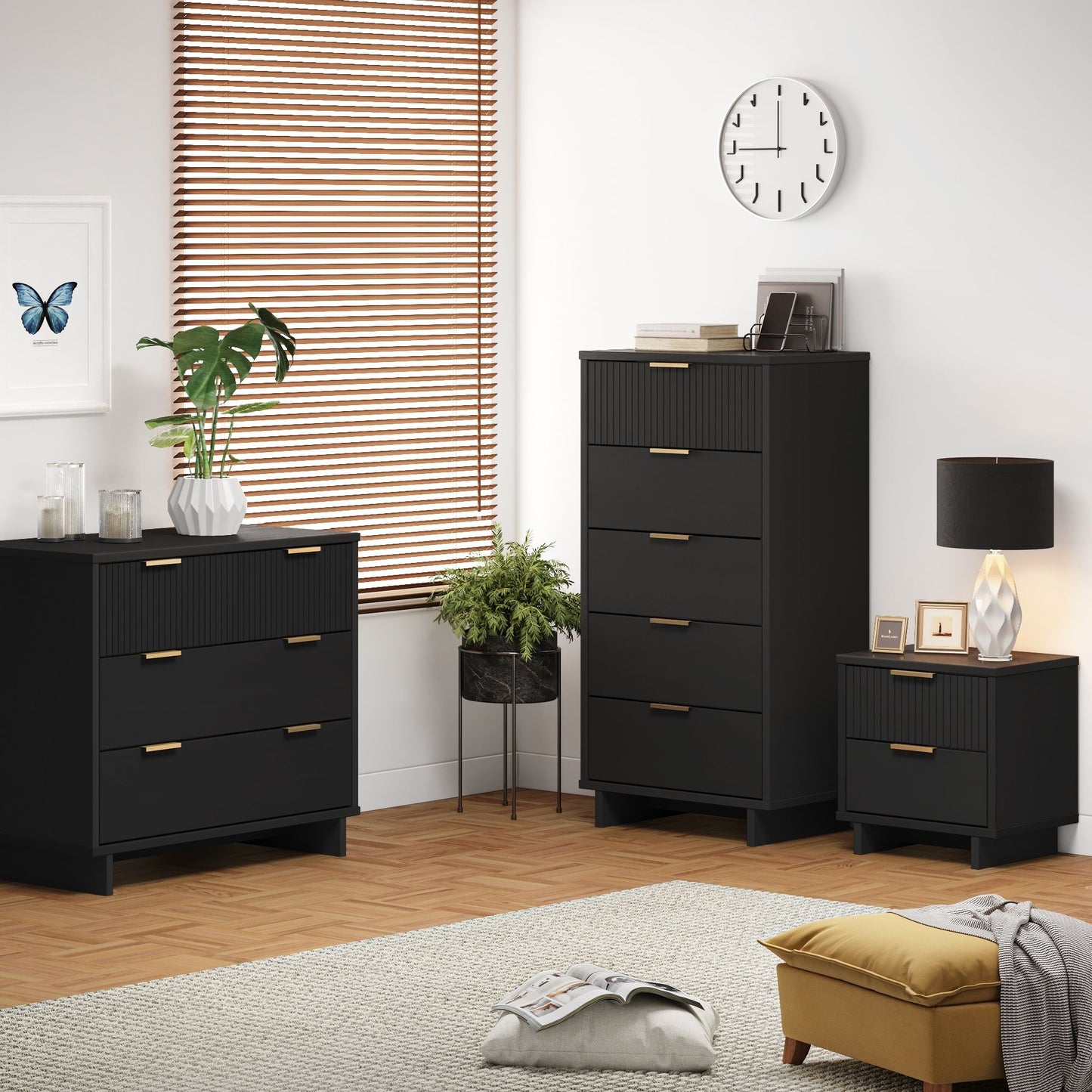 Granville Modern 3-Piece Dresser Set in Black GRAN052