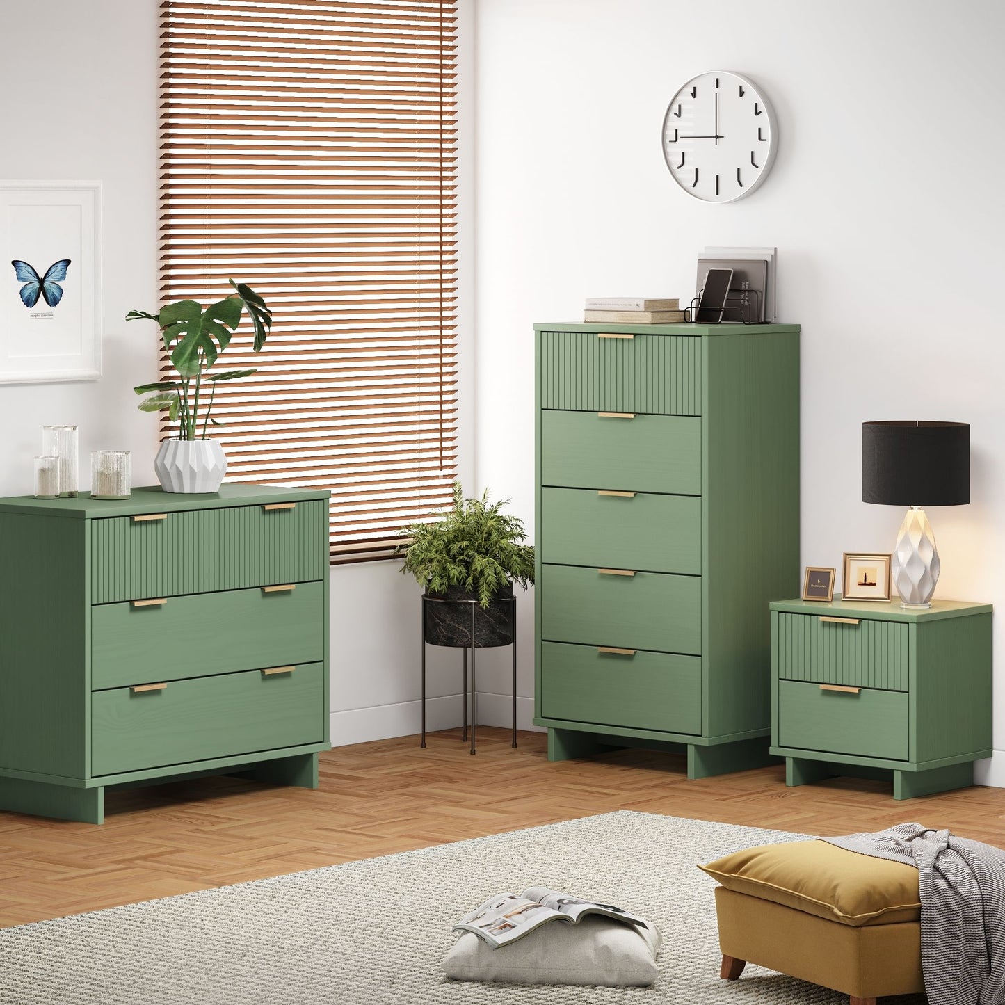 Granville Modern 3-Piece Dresser Set in Sage Green GRAN053