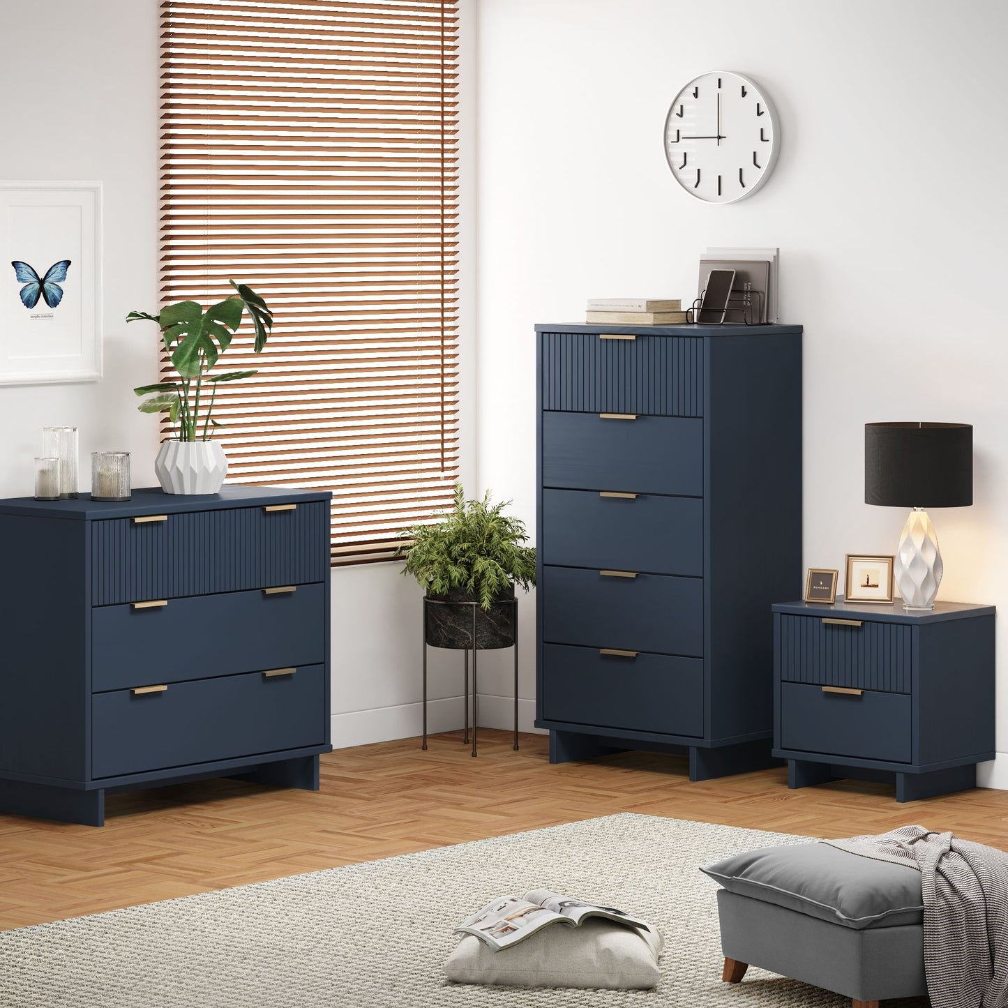 Granville Modern 3-Piece Dresser Set in Midnight Blue GRAN054