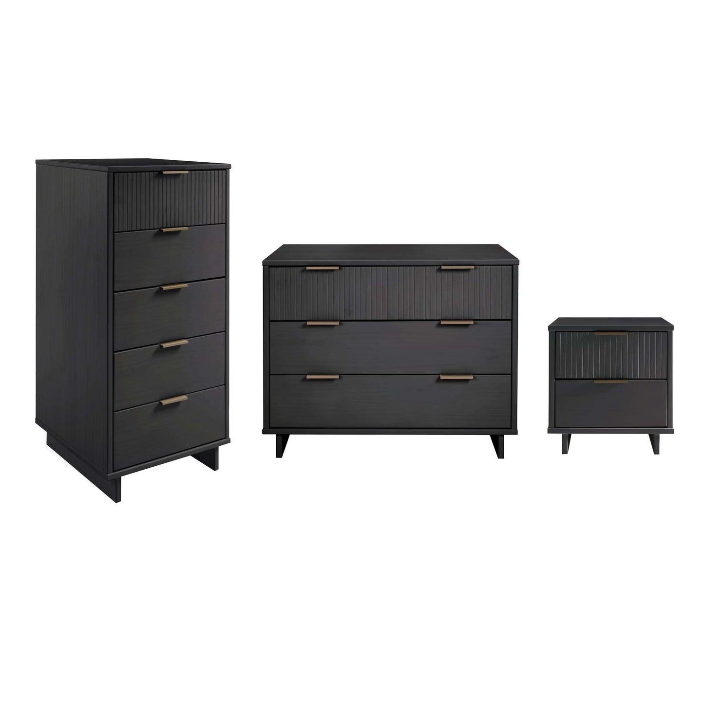 Granville Modern 3-Piece Dresser Set in Charcoal Gray GRAN055