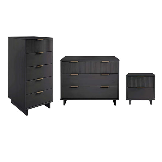 Granville Modern 3-Piece Dresser Set in Charcoal Gray GRAN055