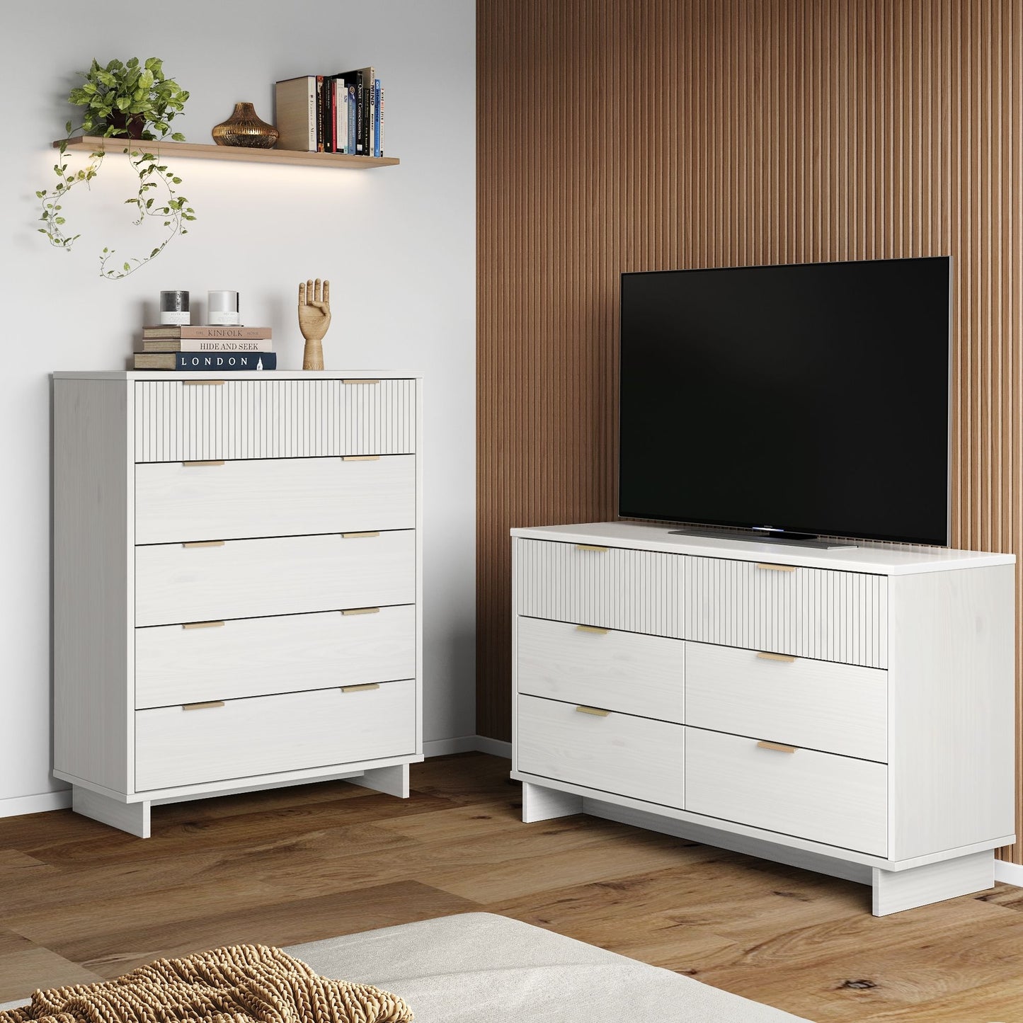 Granville Modern 2-Piece Dresser Set in White GRAN061