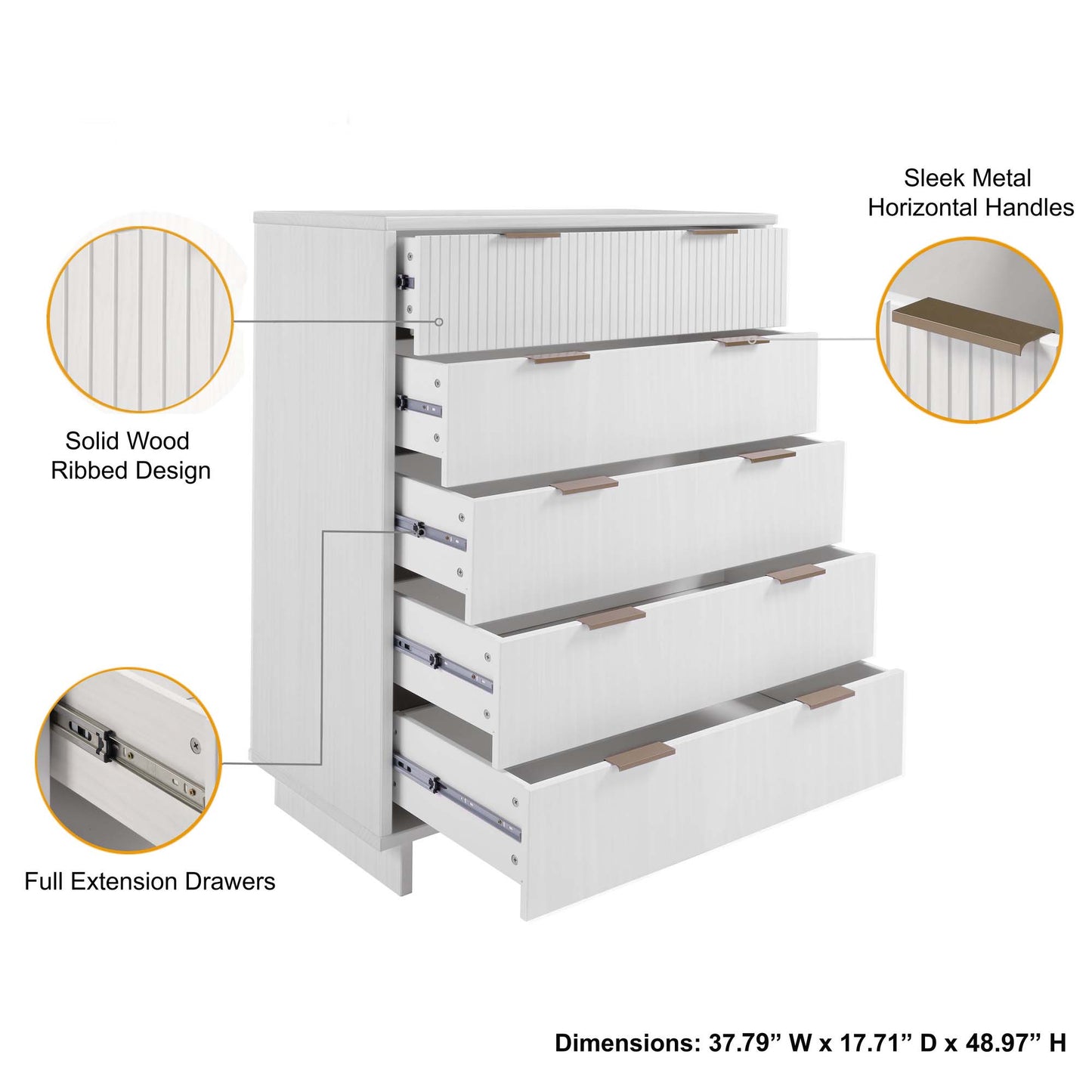 Granville Modern 2-Piece Dresser Set in White GRAN061