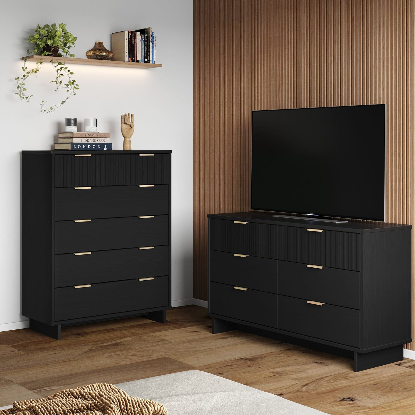 Granville Modern 2-Piece Dresser Set in Black GRAN062