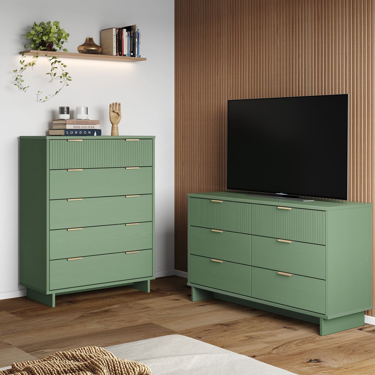 Granville Modern 2-Piece Dresser Set in Sage Green GRAN063