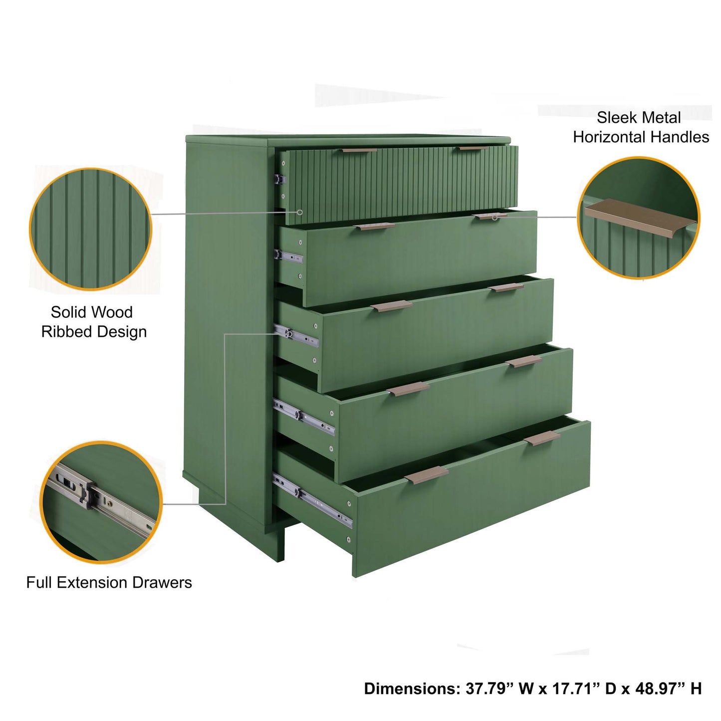 Granville Modern 2-Piece Dresser Set in Sage Green GRAN063