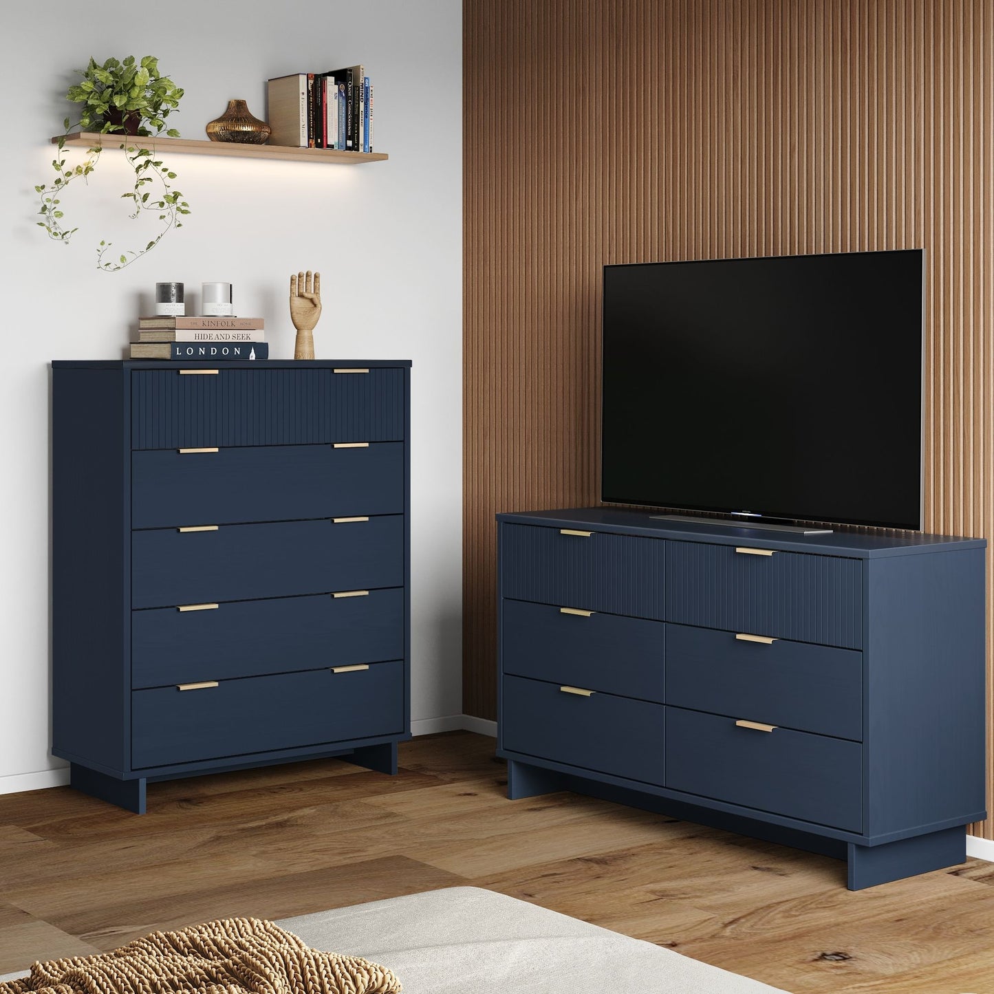 Granville Modern 2-Piece Dresser Set in Midnight Blue GRAN064