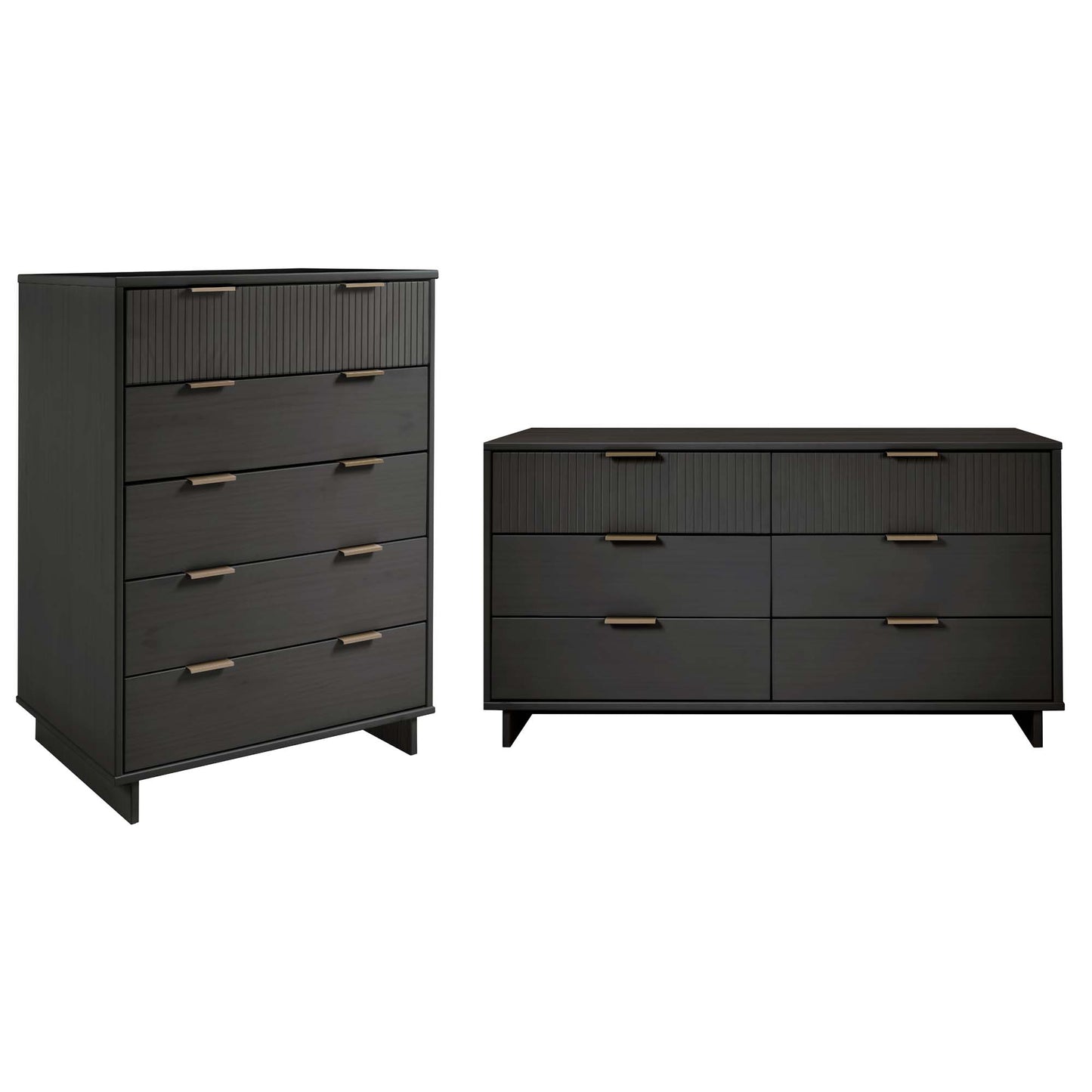 Granville Modern 2-Piece Dresser Set in Charcoal Gray GRAN065