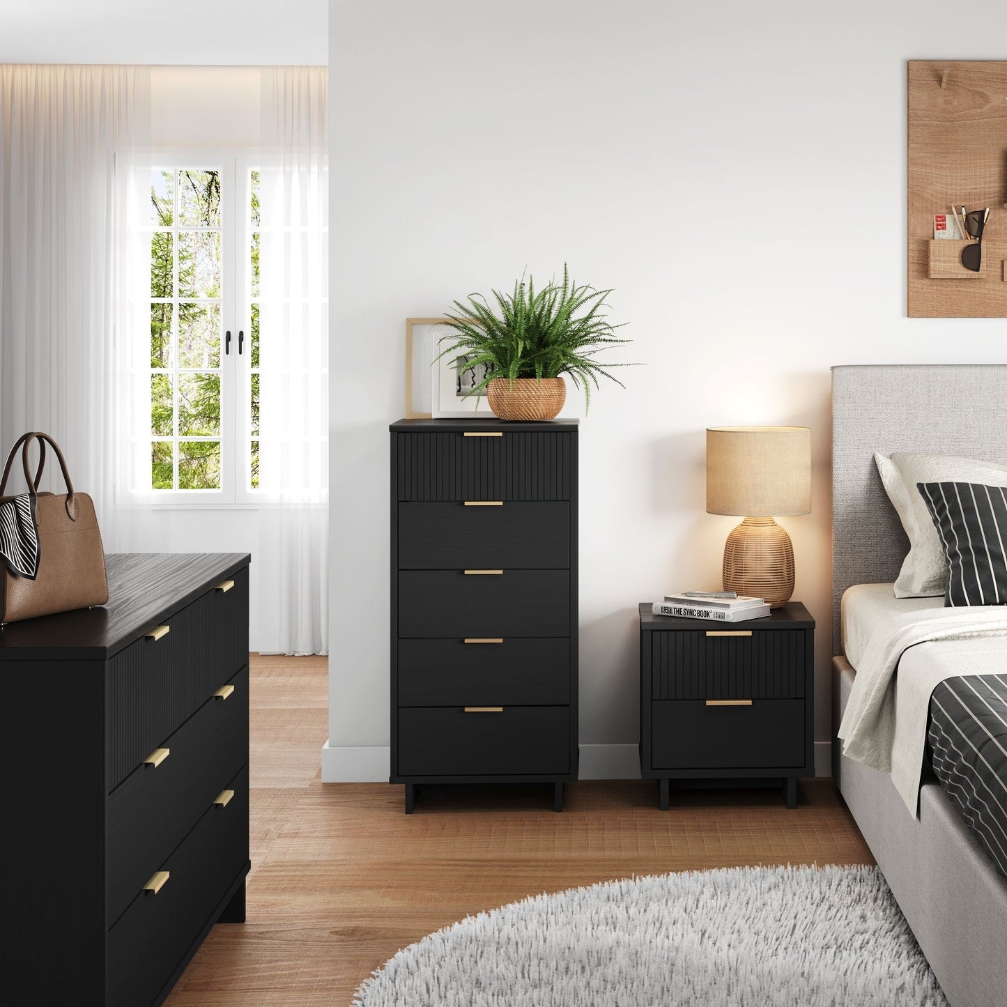 Granville Modern 3-Piece Dresser Set in Black GRAN072