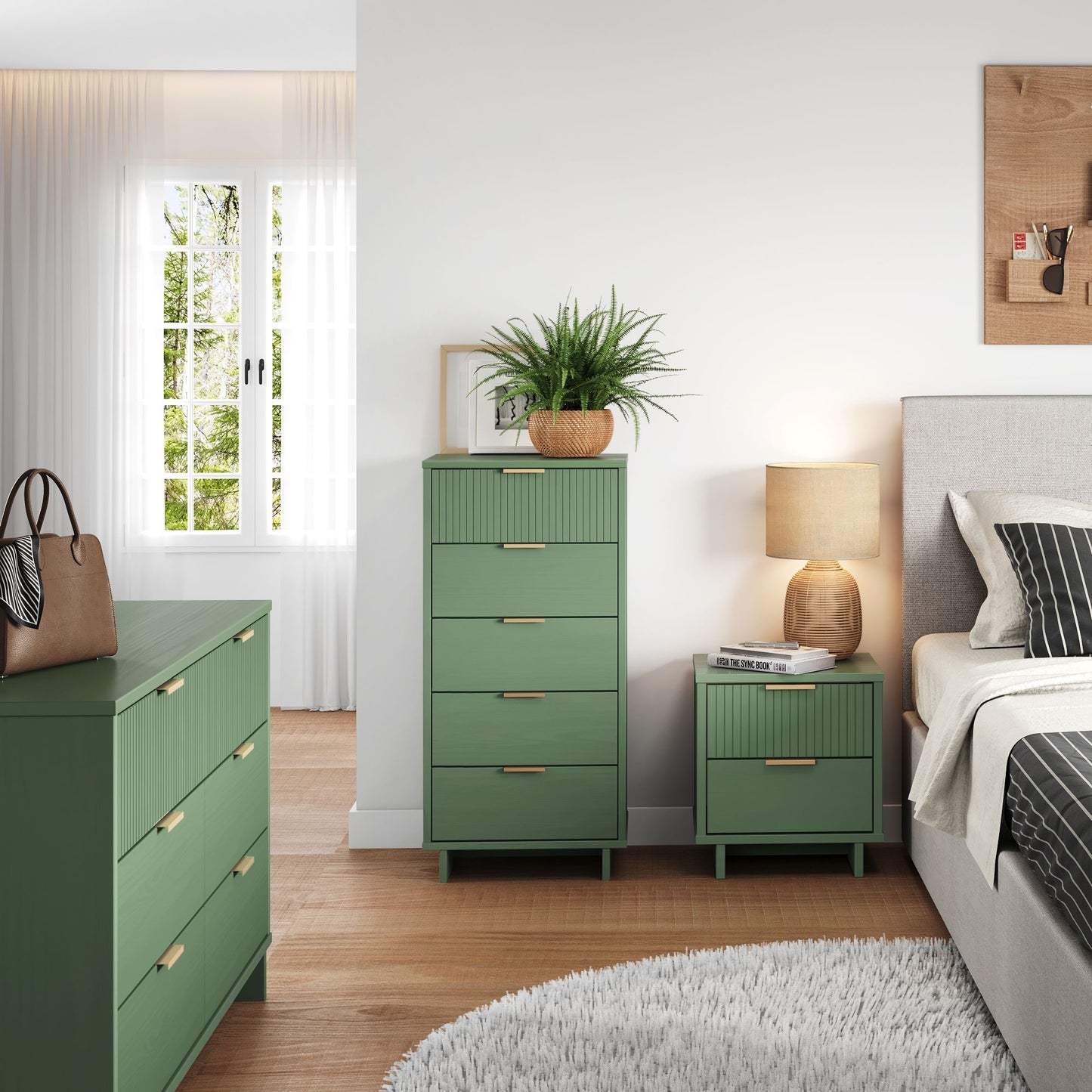 Granville Modern 3-Piece Dresser Set in Sage Green GRAN073