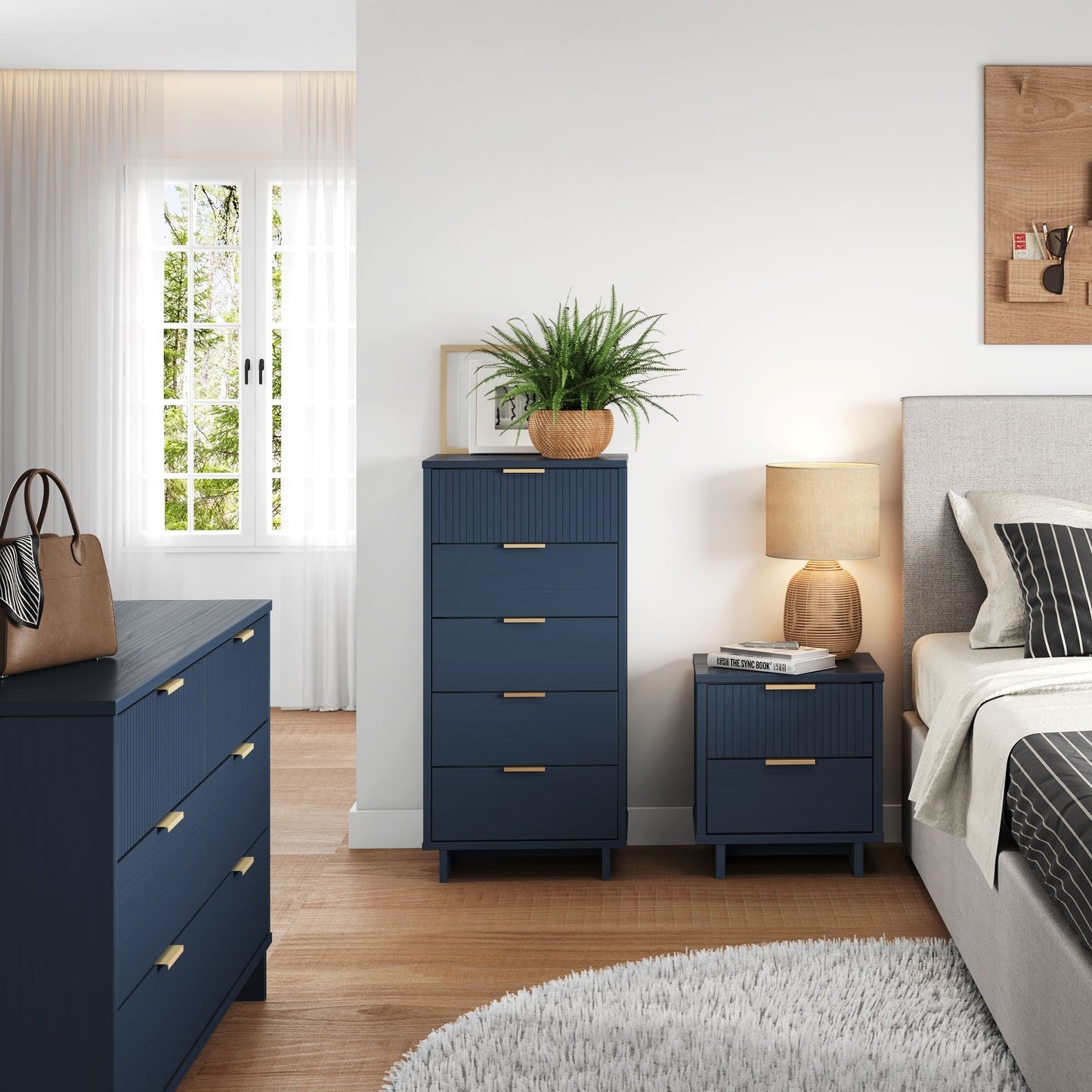 Granville Modern 3-Piece Dresser Set in Midnight Blue GRAN074