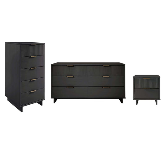 Granville Modern 3-Piece Dresser Set in Charcoal Gray GRAN075
