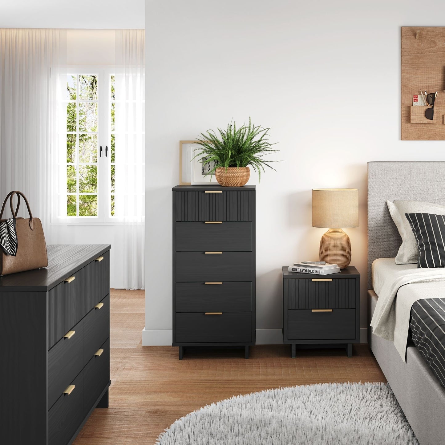 Granville Modern 3-Piece Dresser Set in Charcoal Gray GRAN075