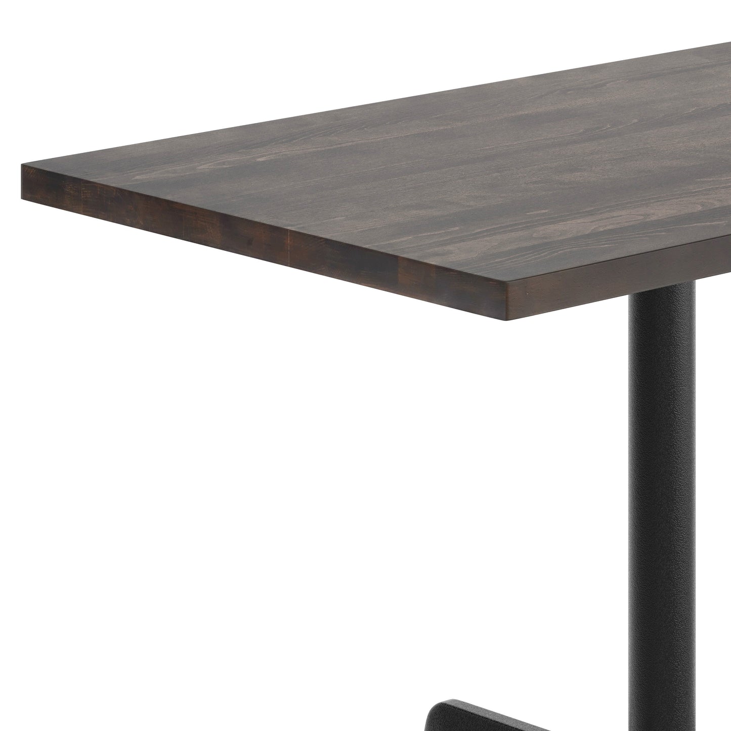 Bennett 30" x 48" Solid Wood Commercial Indoor Tabletop in Dark Brown with 23.75" x 29.5" Dining Height Rust-Resistant Black Cast Iron X-Base Dark Brown Top/Black Base