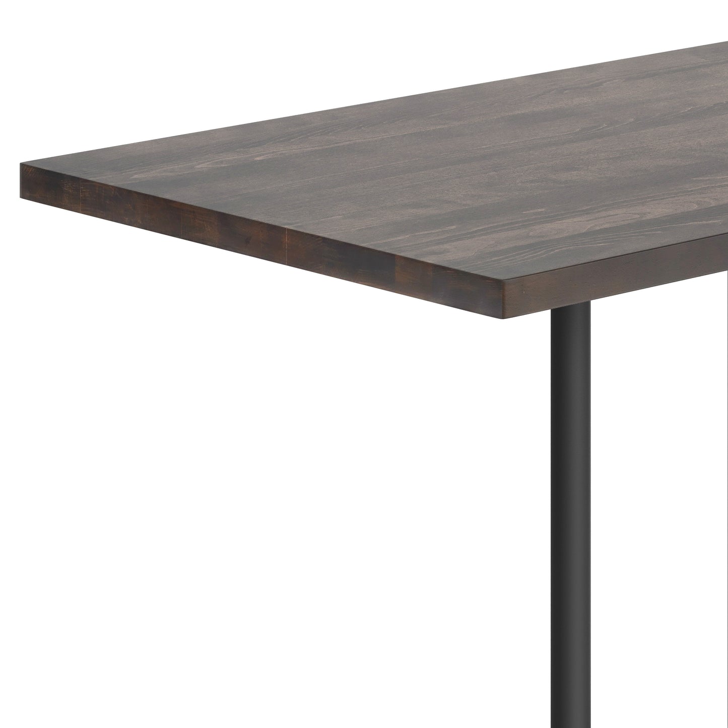 Bennett 30" x 48" Solid Wood Commercial Indoor Tabletop in Dark Brown with 23.5" x 29.5" Bar Height Rust-Resistant Black Cast Iron X-Base Dark Brown Top/Black Base GSF-REC3048-DKBRN-T2230B-GG