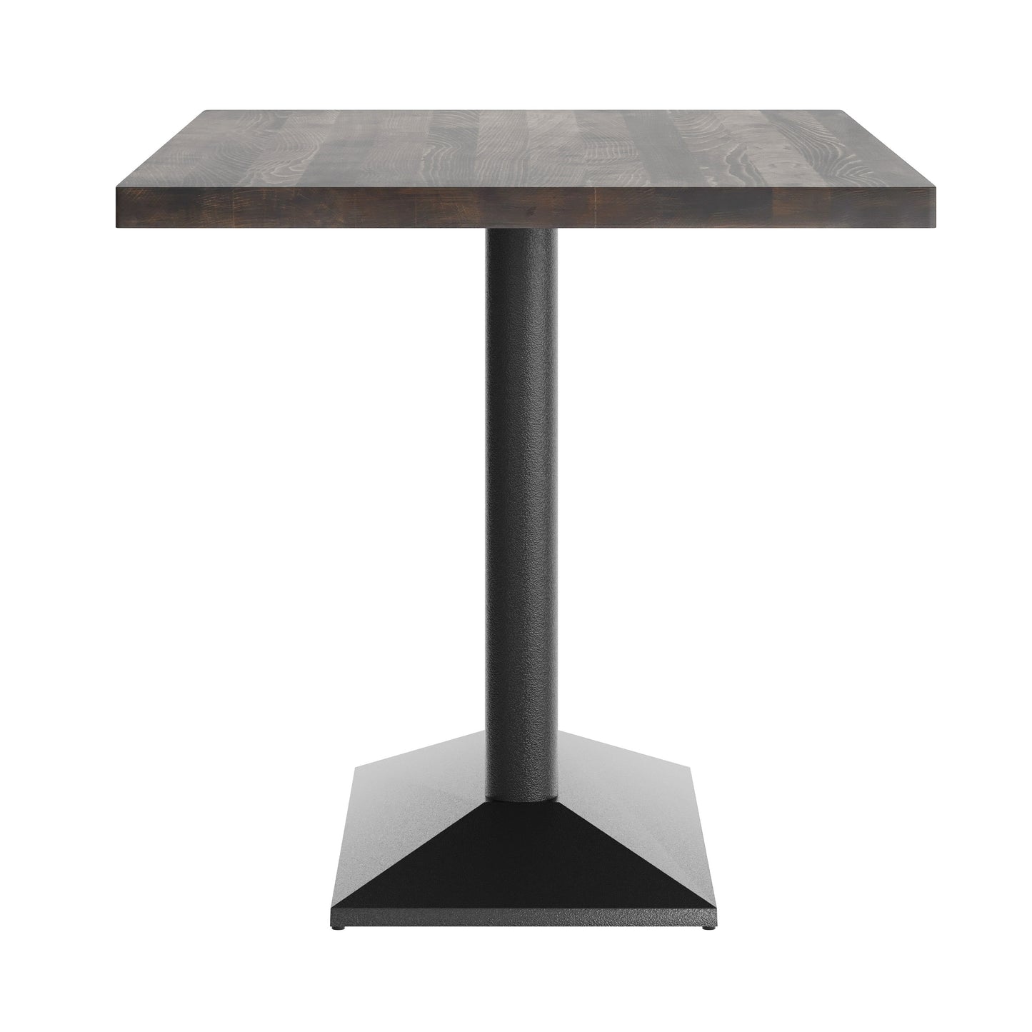 Bennett 30" x 48" Solid Wood Indoor Tabletop in Dark Brown with 27" x 15" Black Double Column Dining Height Table Base Dark Brown Top/Black Base
