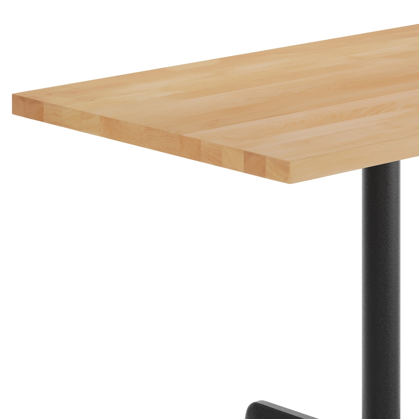 Bennett 30" x 48" Solid Wood Commercial Indoor Tabletop in Natural with 23.75" x 29.5" Dining Height Rust-Resistant Black Cast Iron X-Base Natural Top/Black Base