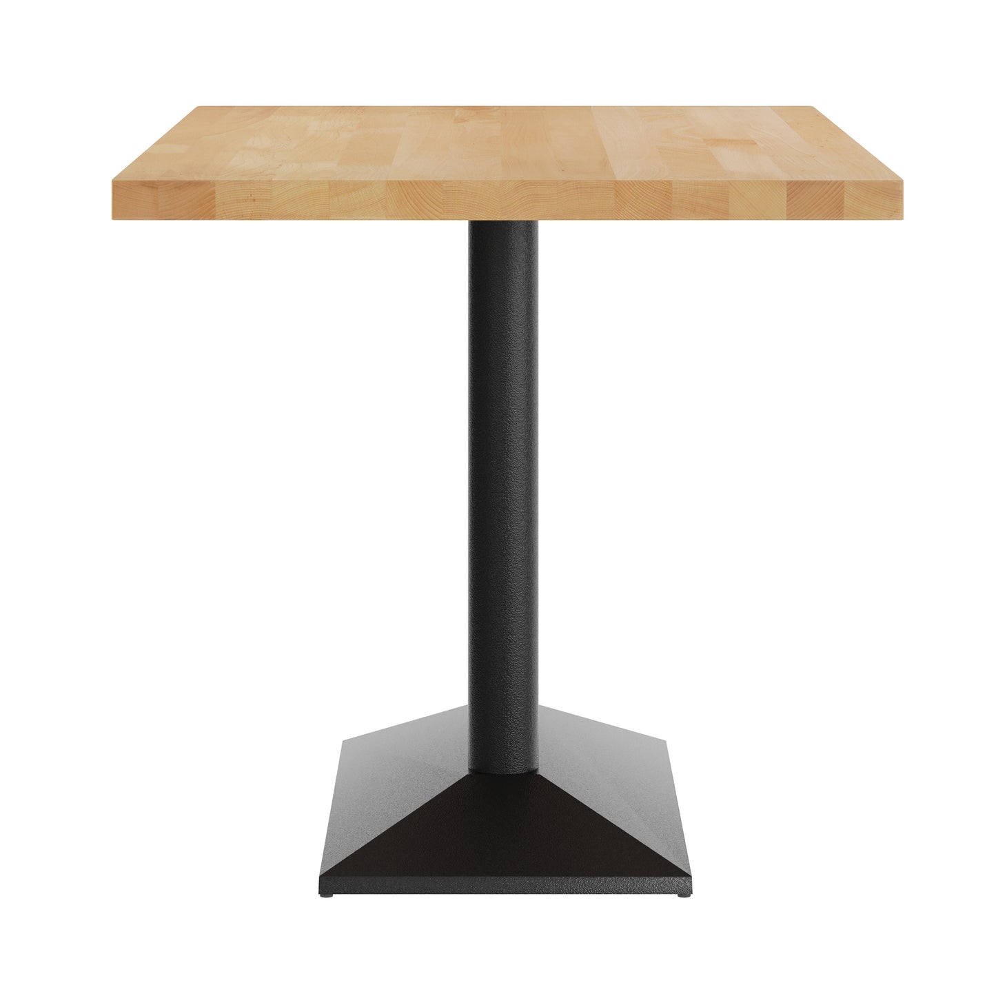 Bennett 30" x 48" Solid Wood Indoor Tabletop in Natural with 27" x 15" Black Double Column Dining Height Table Base Natural Top/Black Base