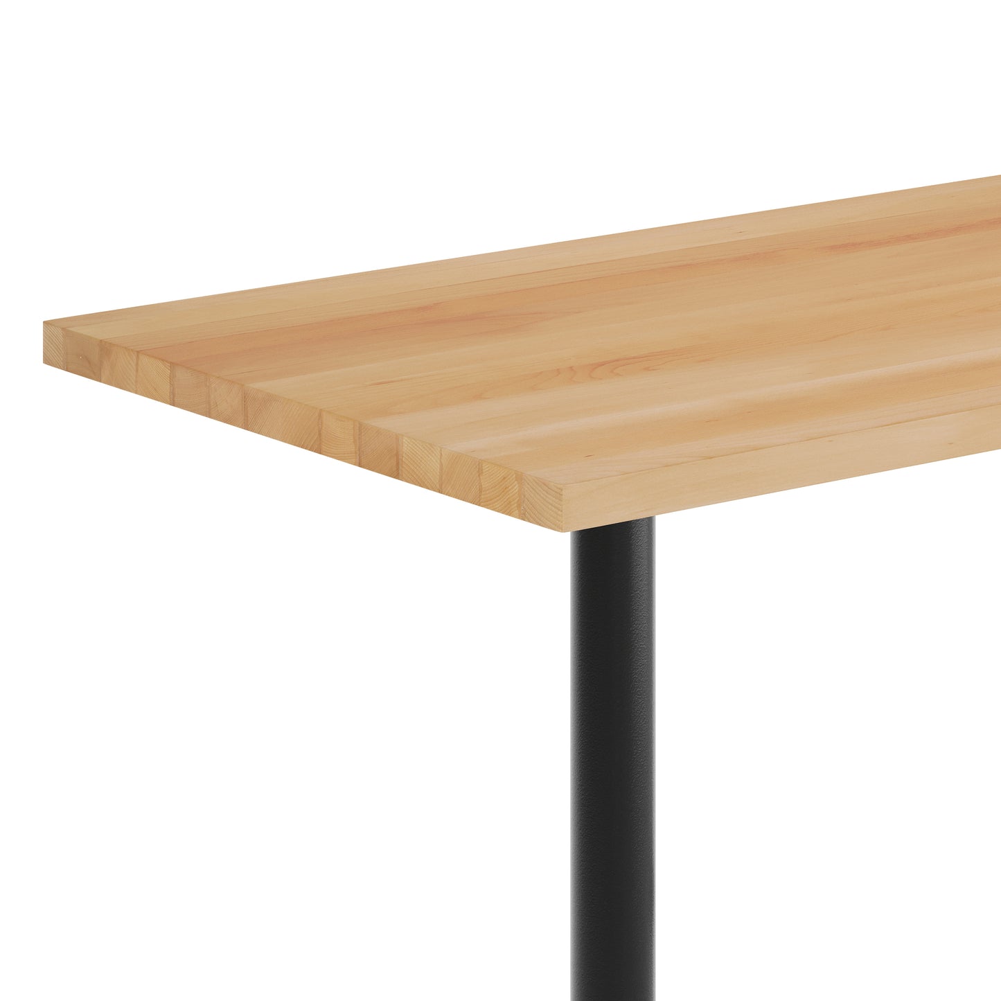 Bennett 30" x 60" Solid Wood Commercial Indoor Tabletop in Natural with 22" x 22" Dining Height Rust-Resistant Black Cast Iron X-Base Natural Top/Black Base