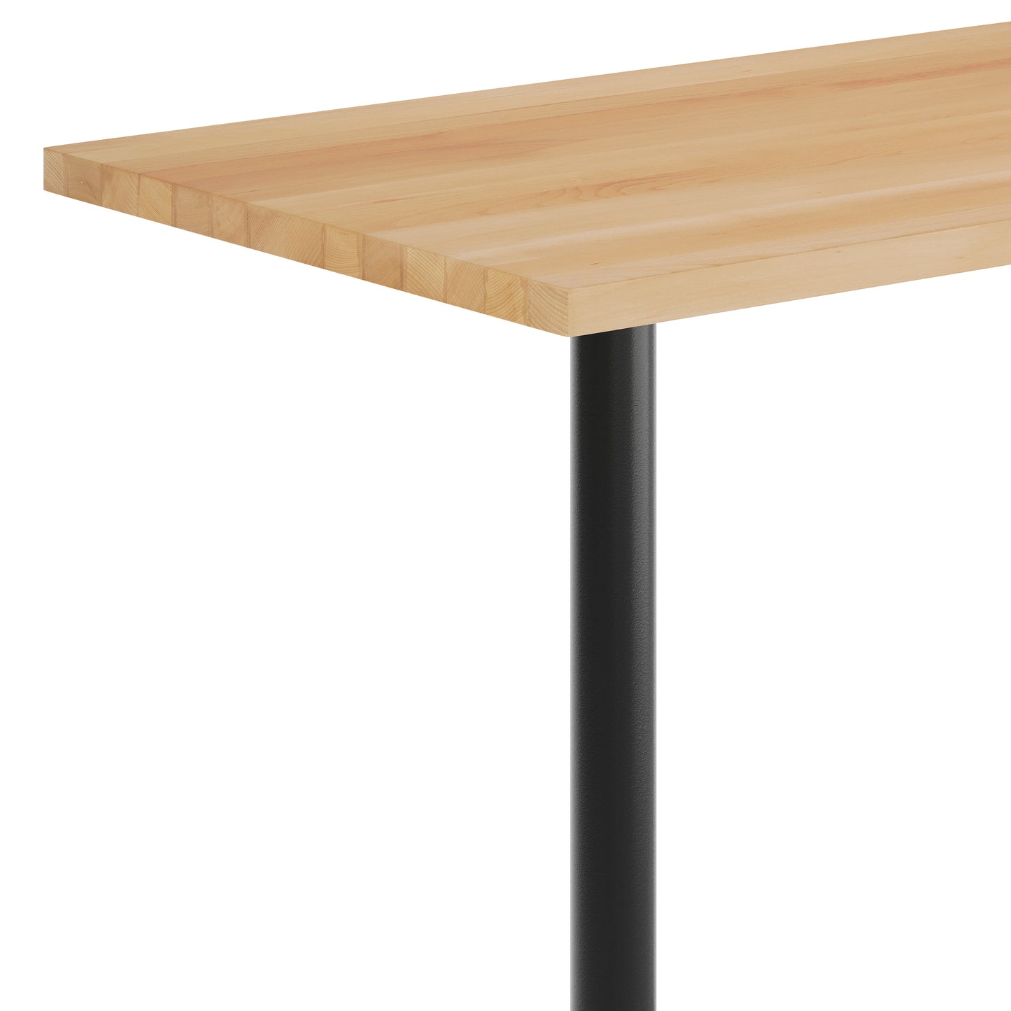 Bennett 30" x 60" Solid Wood Commercial Indoor Tabletop in Natural with 22" x 22" Bar Height Rust-Resistant Black Cast Iron X-Base Natural Top/Black Base
