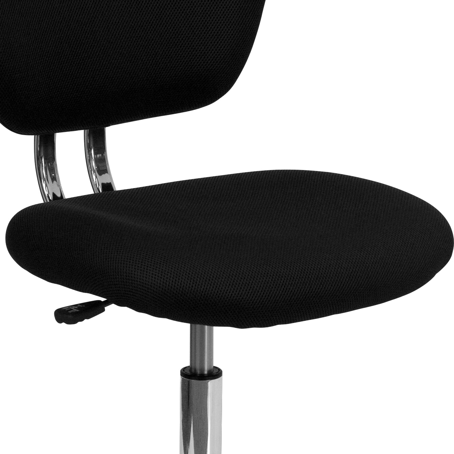 Beverly Mid-Back Black Mesh Padded Swivel Task Office Chair with Chrome Base Black