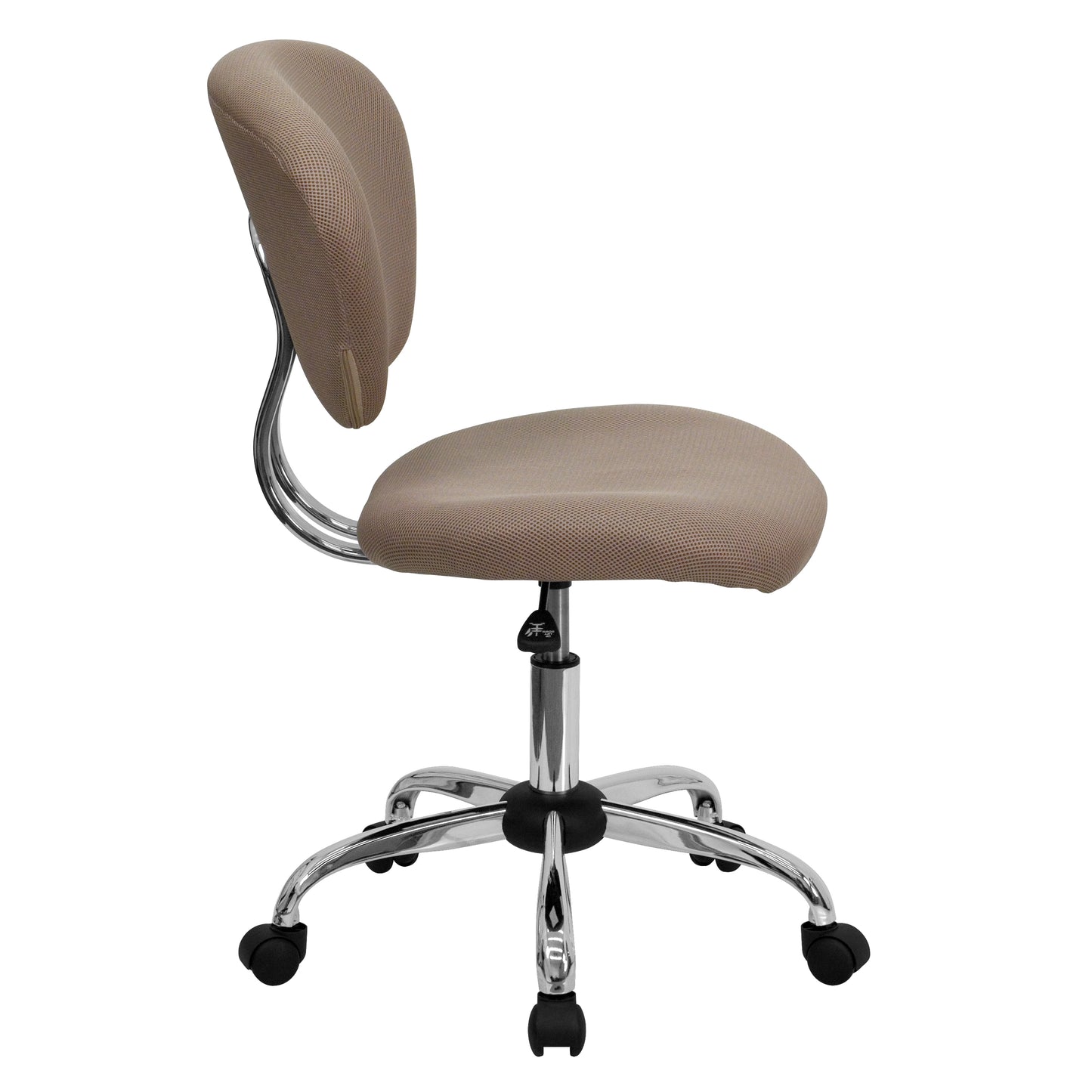 Beverly Mid-Back Coffee Brown Mesh Padded Swivel Task Office Chair with Chrome Base Coffee Brown