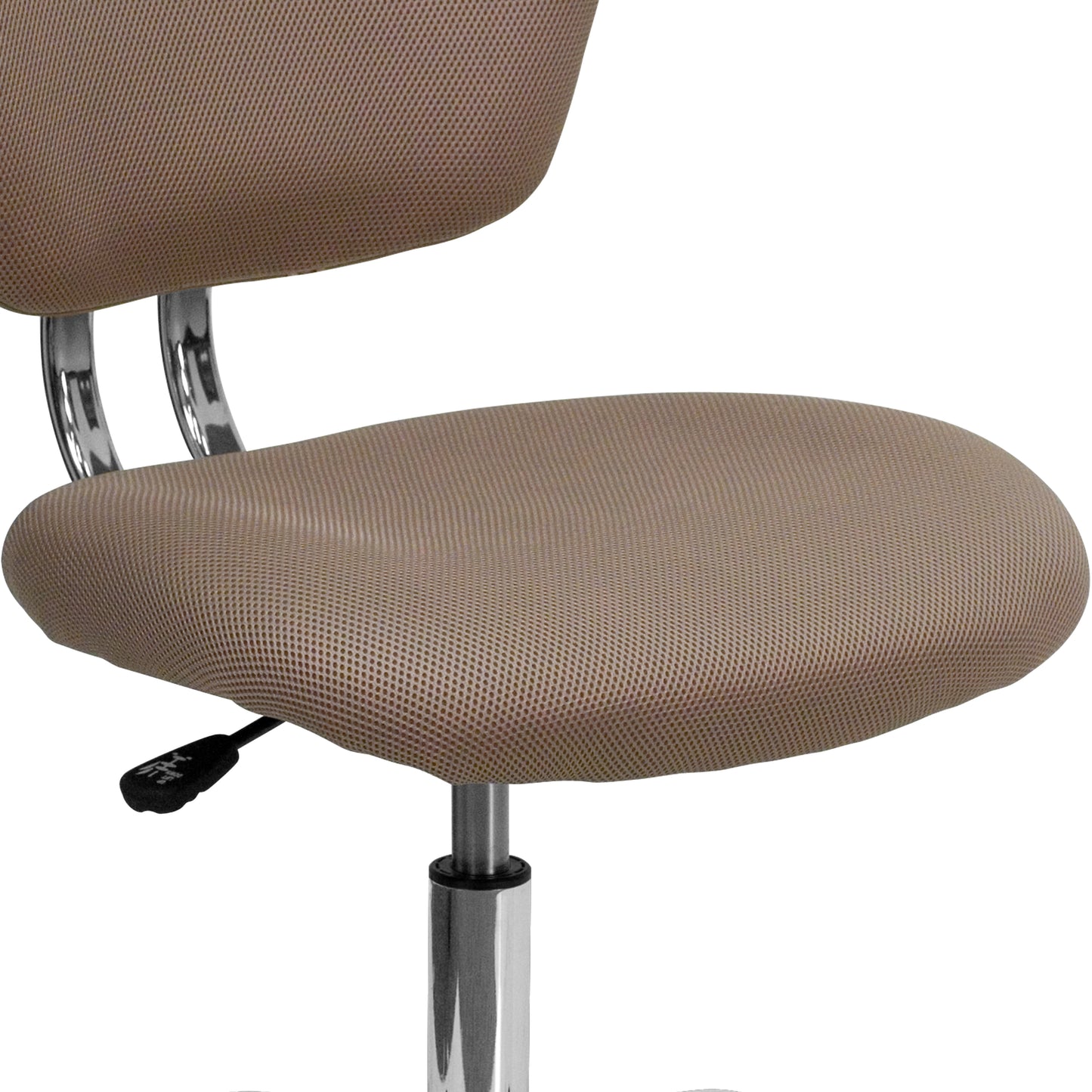 Beverly Mid-Back Coffee Brown Mesh Padded Swivel Task Office Chair with Chrome Base Coffee Brown