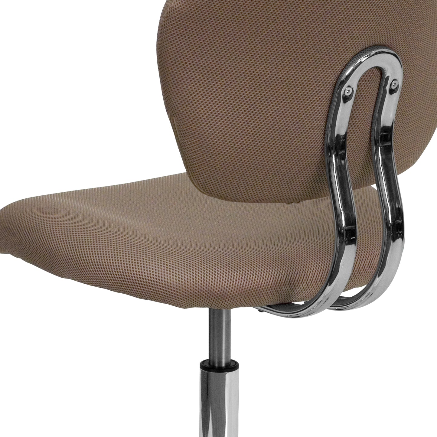 Beverly Mid-Back Coffee Brown Mesh Padded Swivel Task Office Chair with Chrome Base Coffee Brown