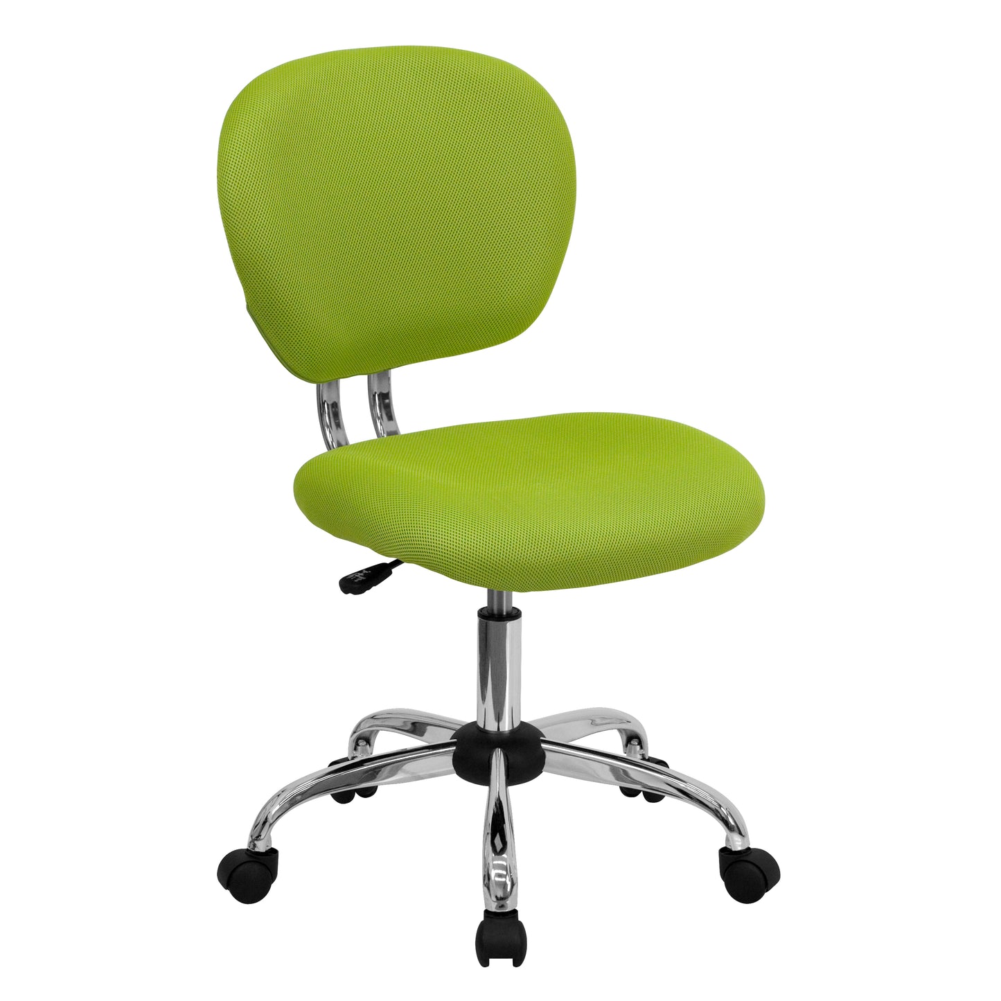 Beverly Mid-Back Apple Green Mesh Padded Swivel Task Office Chair with Chrome Base Apple Green