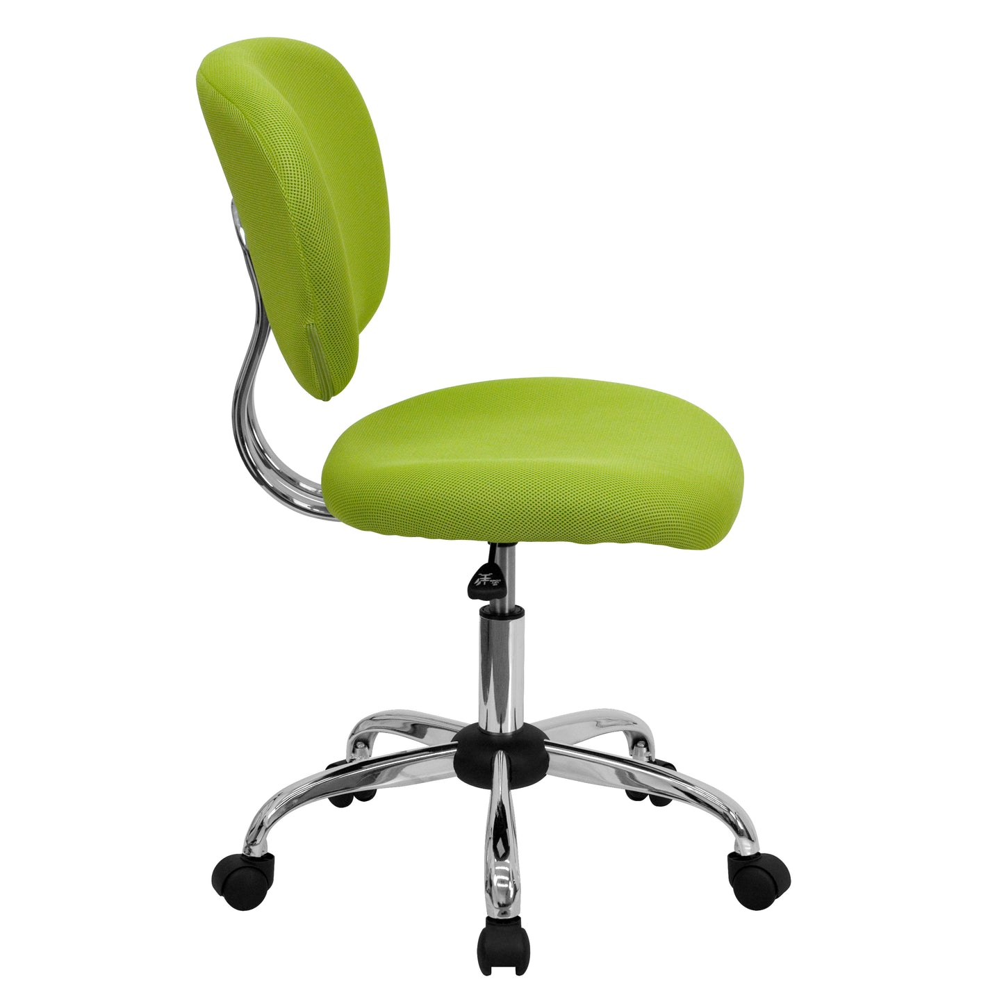 Beverly Mid-Back Apple Green Mesh Padded Swivel Task Office Chair with Chrome Base Apple Green