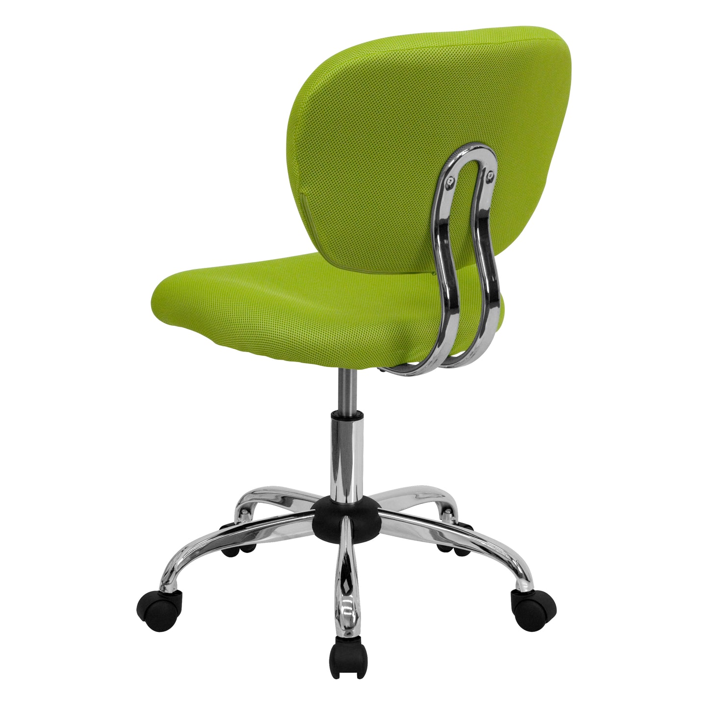 Beverly Mid-Back Apple Green Mesh Padded Swivel Task Office Chair with Chrome Base Apple Green