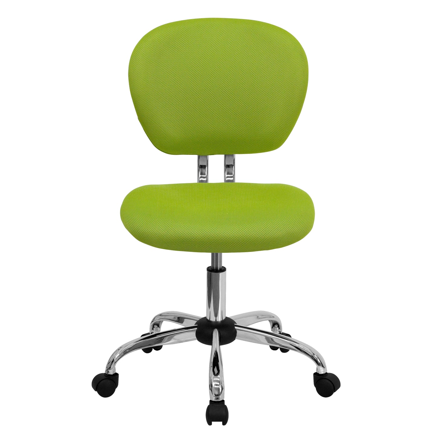 Beverly Mid-Back Apple Green Mesh Padded Swivel Task Office Chair with Chrome Base Apple Green