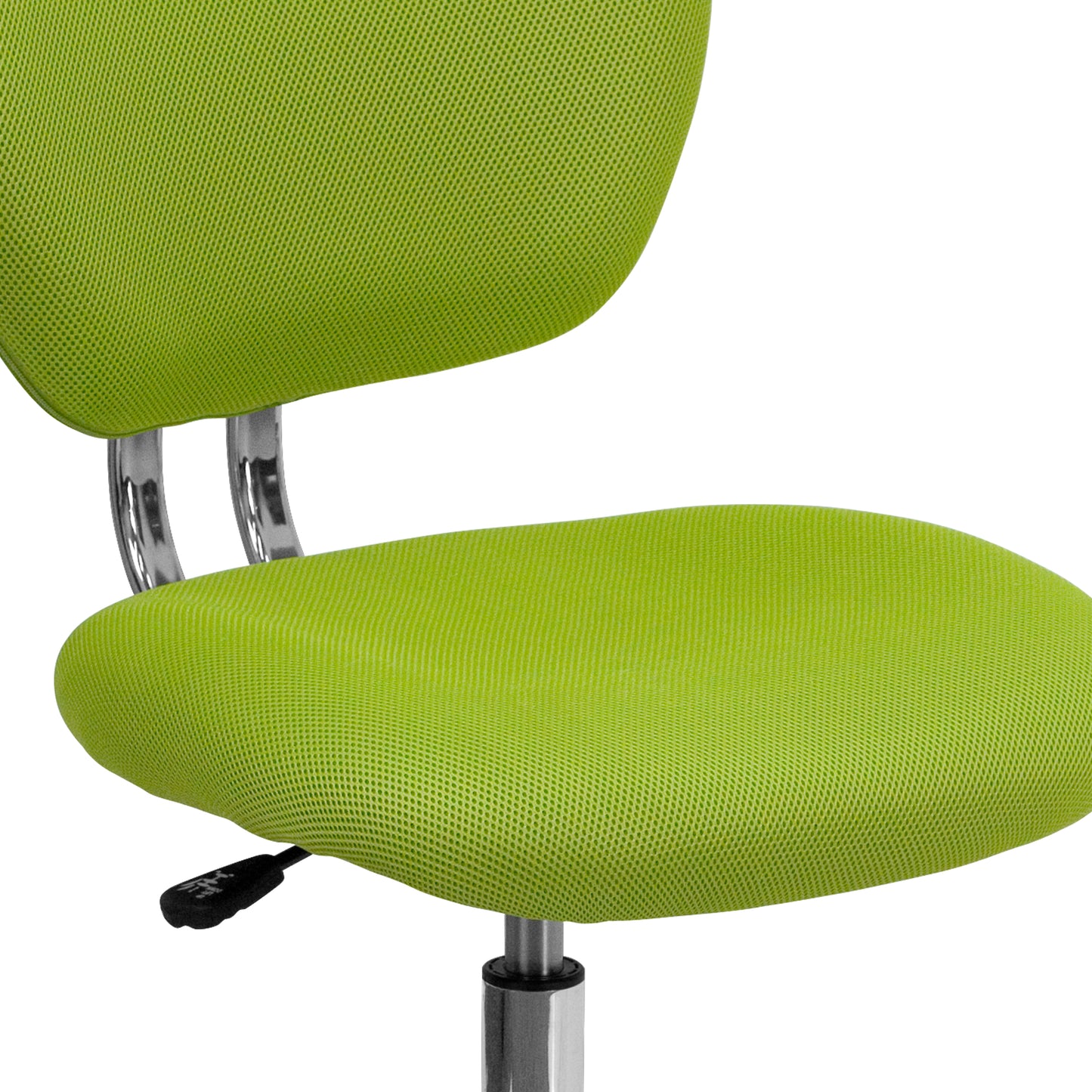Beverly Mid-Back Apple Green Mesh Padded Swivel Task Office Chair with Chrome Base Apple Green