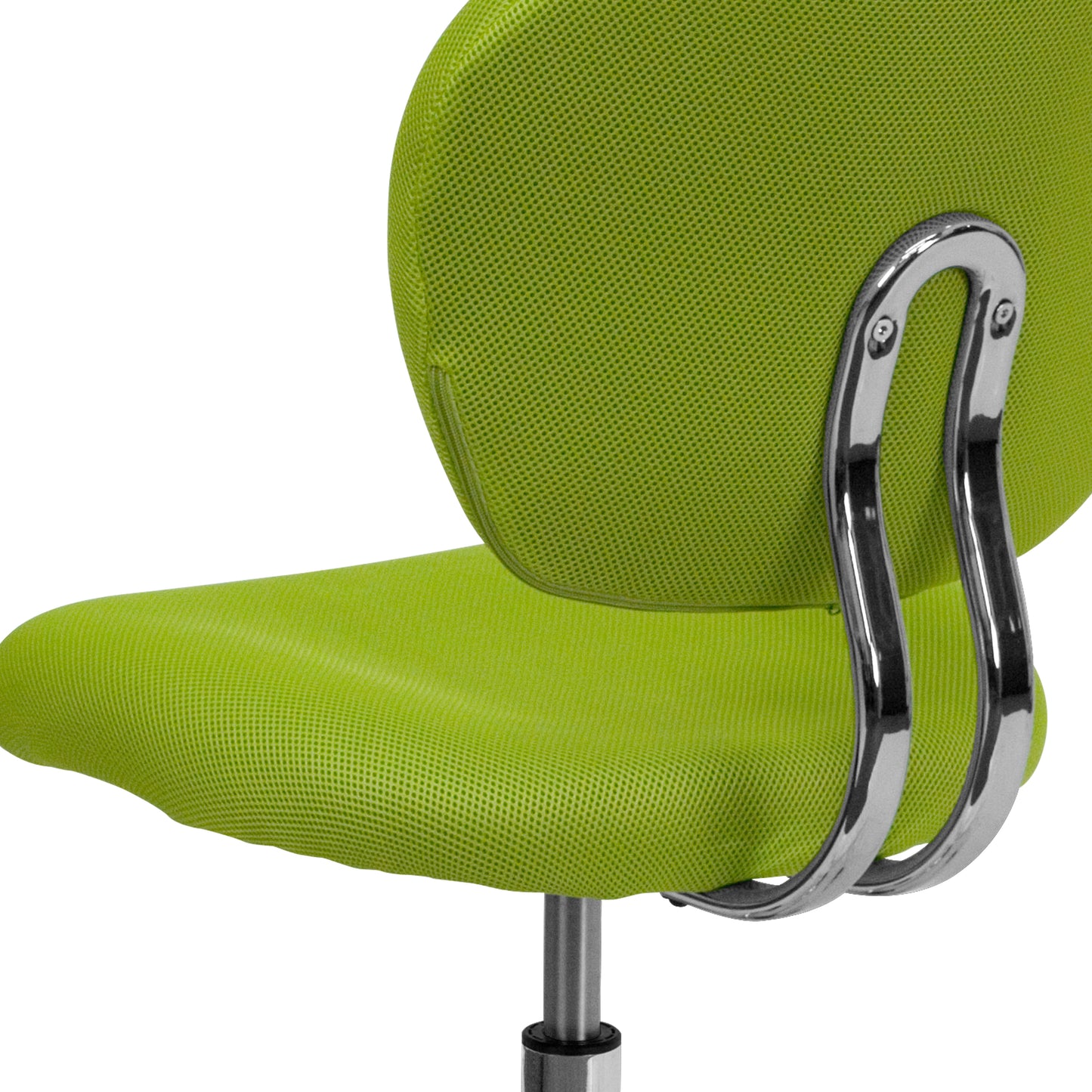 Beverly Mid-Back Apple Green Mesh Padded Swivel Task Office Chair with Chrome Base Apple Green