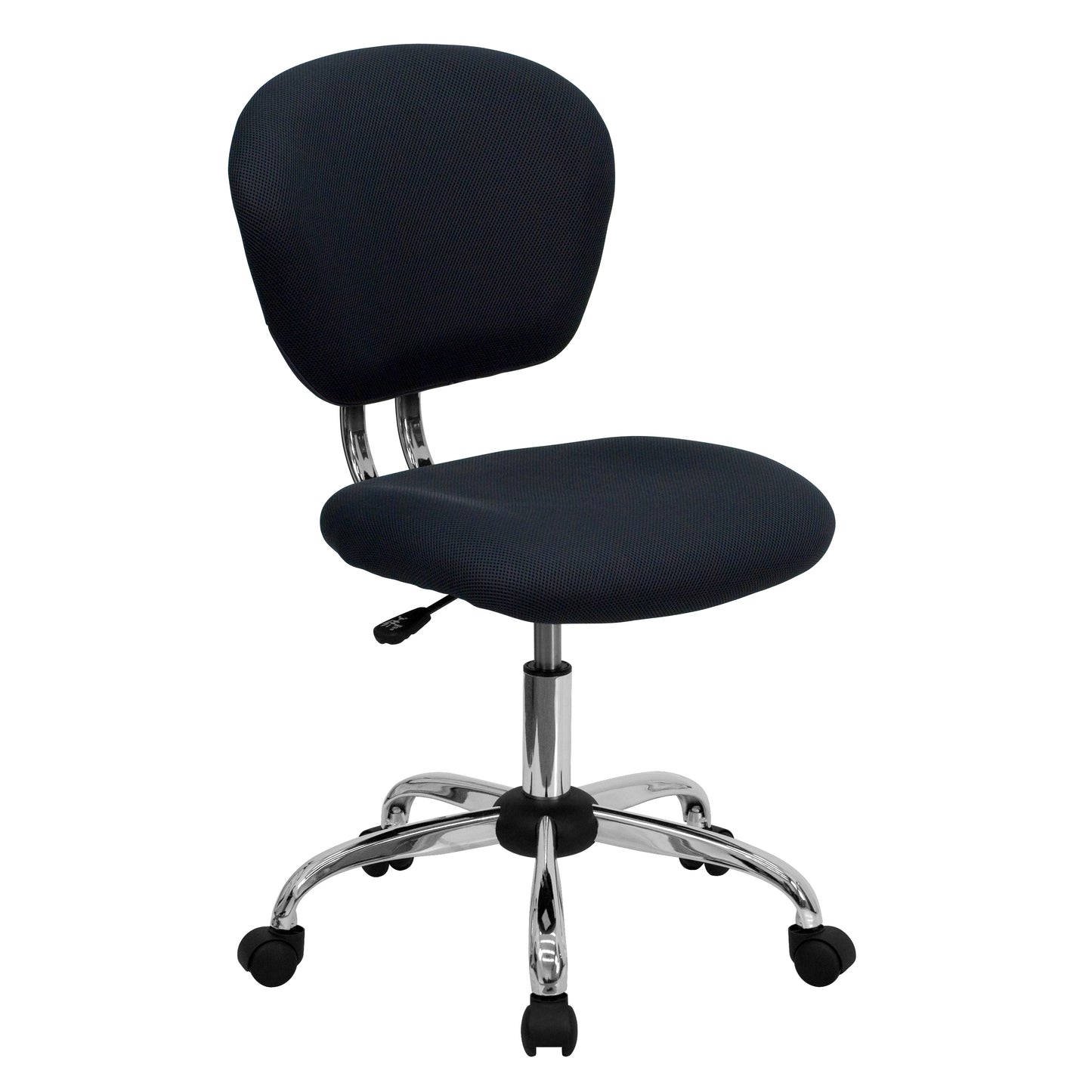 Beverly Mid-Back Gray Mesh Padded Swivel Task Office Chair with Chrome Base Gray