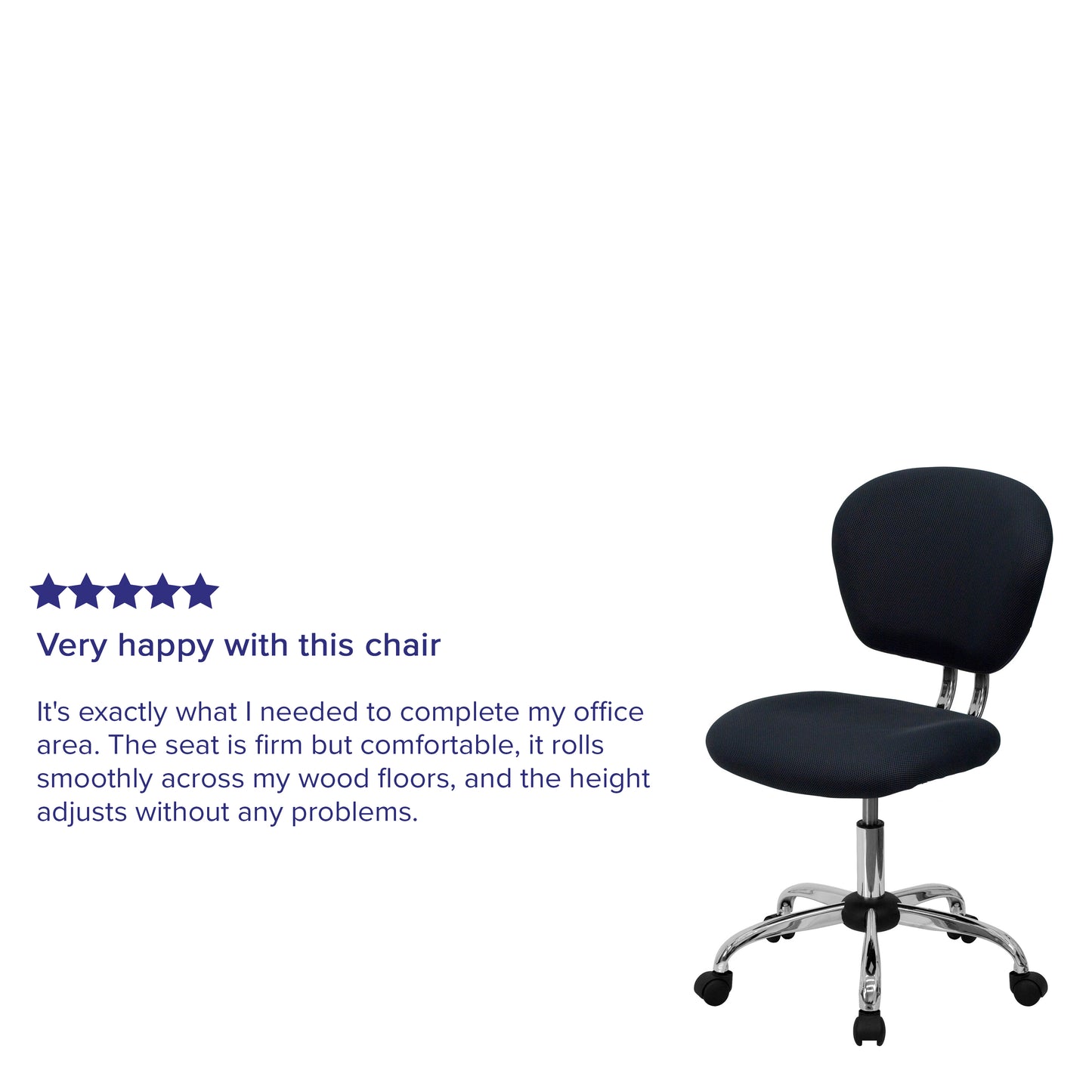 Beverly Mid-Back Gray Mesh Padded Swivel Task Office Chair with Chrome Base Gray