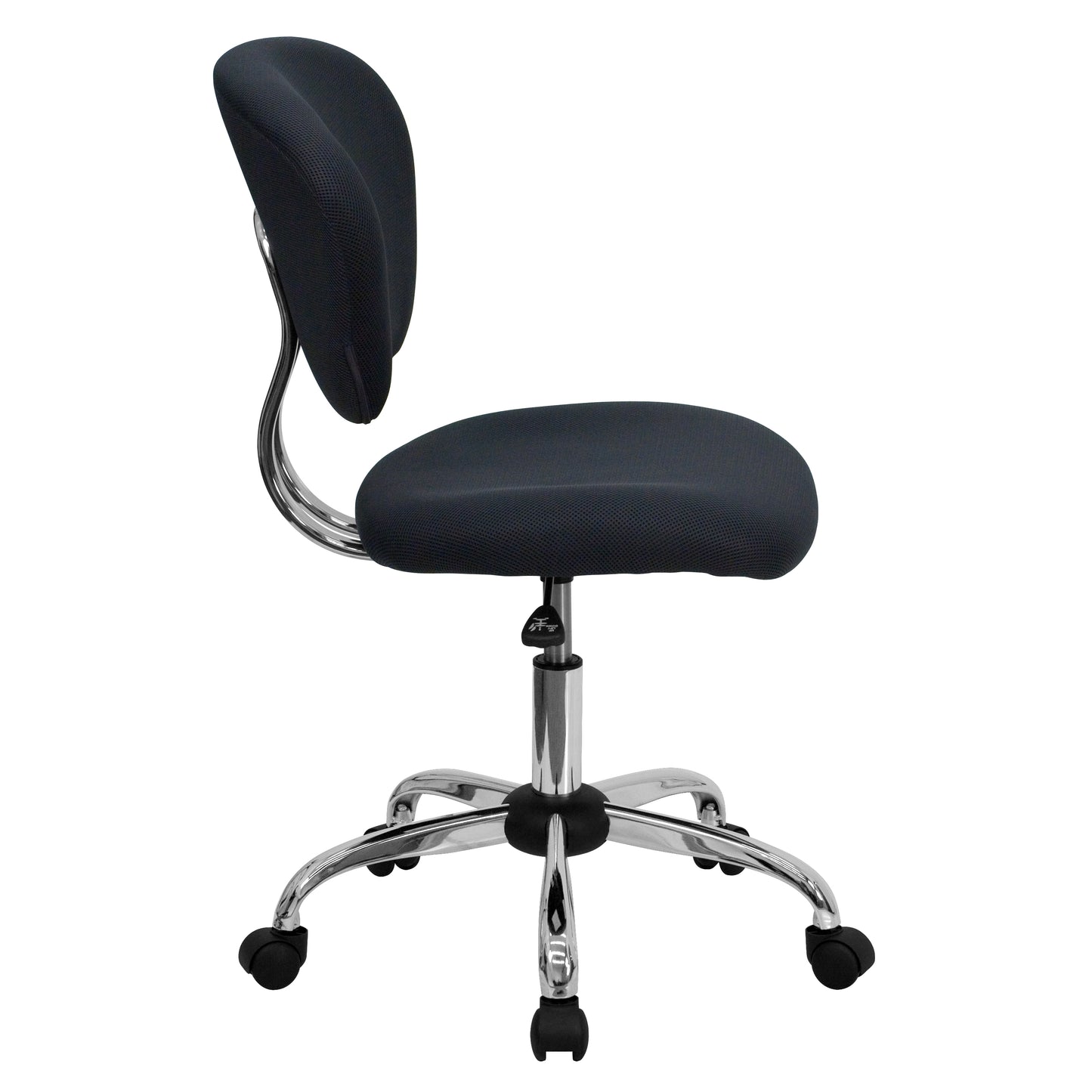 Beverly Mid-Back Gray Mesh Padded Swivel Task Office Chair with Chrome Base Gray