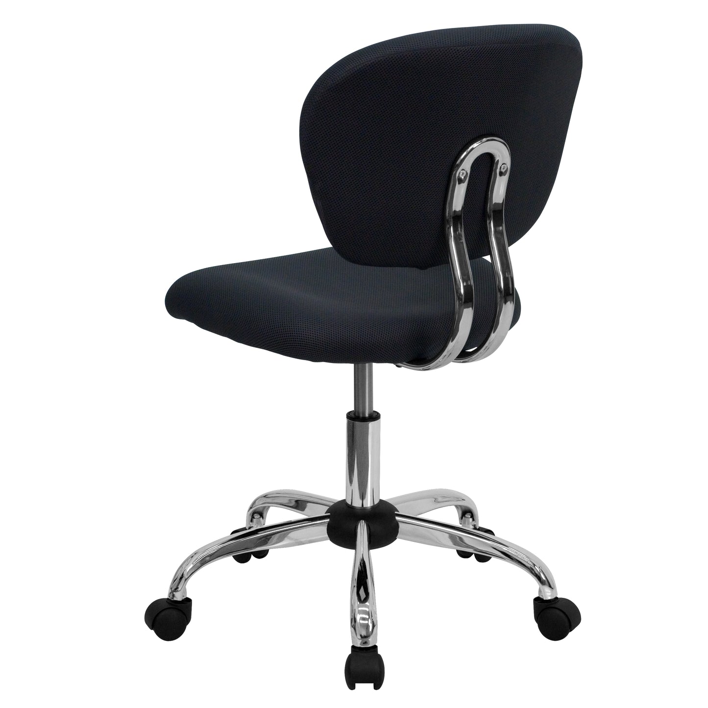 Beverly Mid-Back Gray Mesh Padded Swivel Task Office Chair with Chrome Base Gray