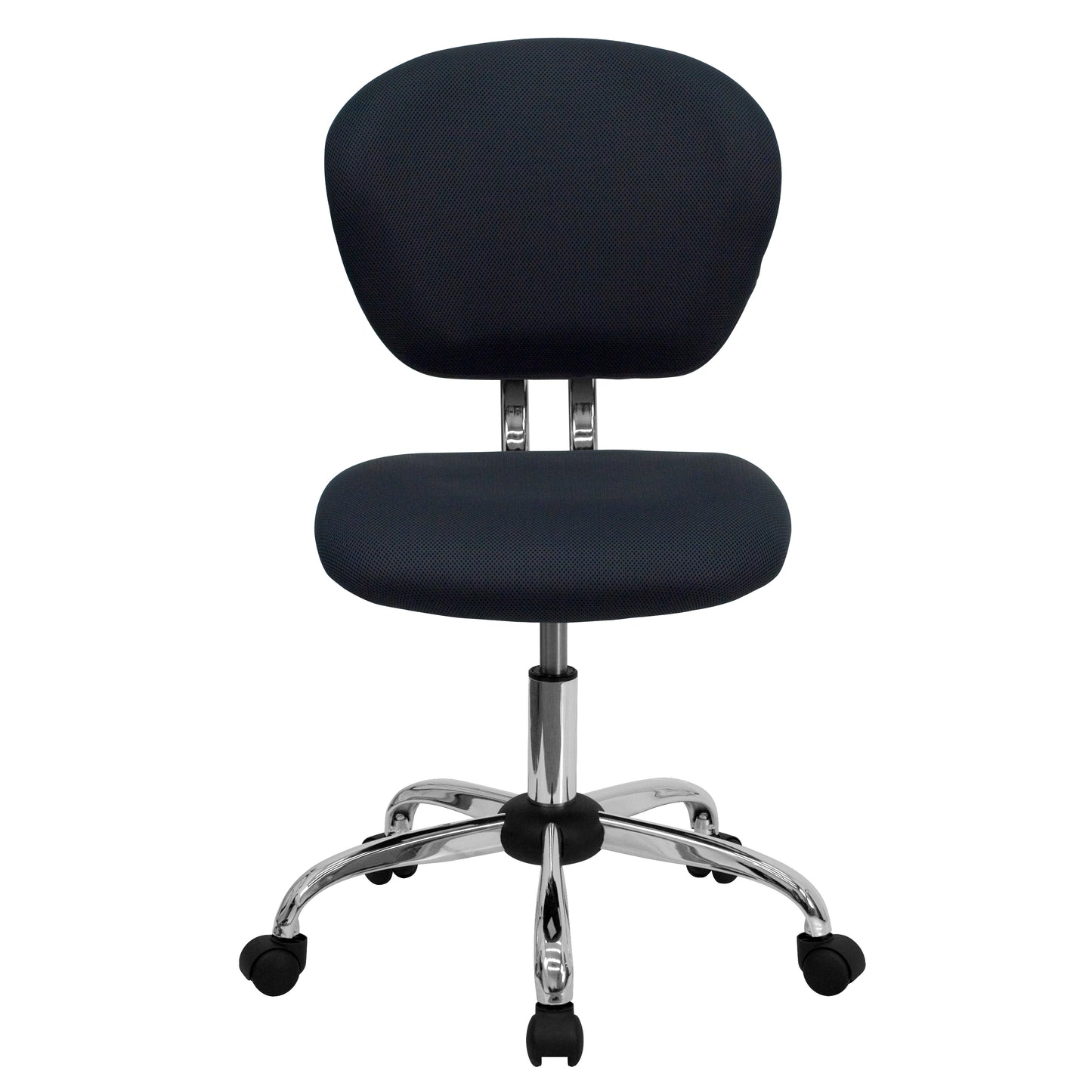 Beverly Mid-Back Gray Mesh Padded Swivel Task Office Chair with Chrome Base Gray