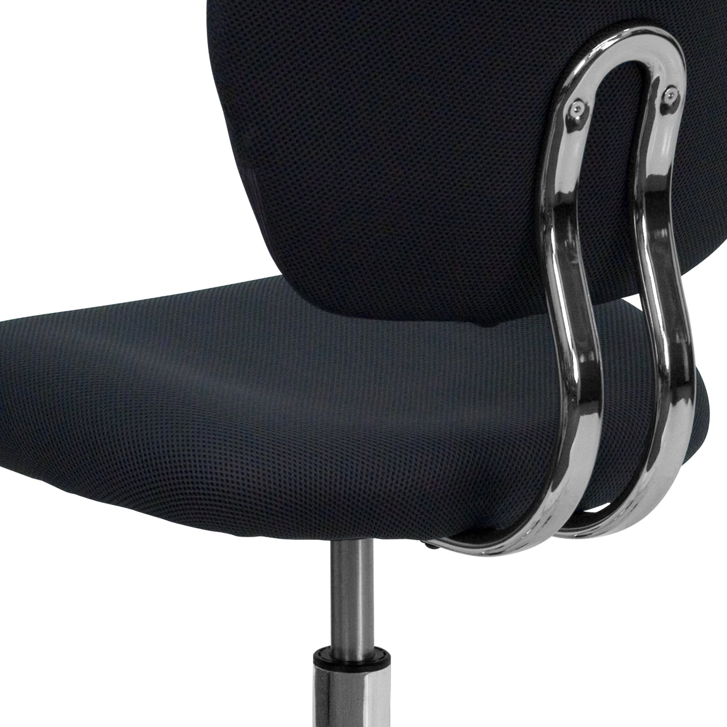 Beverly Mid-Back Gray Mesh Padded Swivel Task Office Chair with Chrome Base Gray