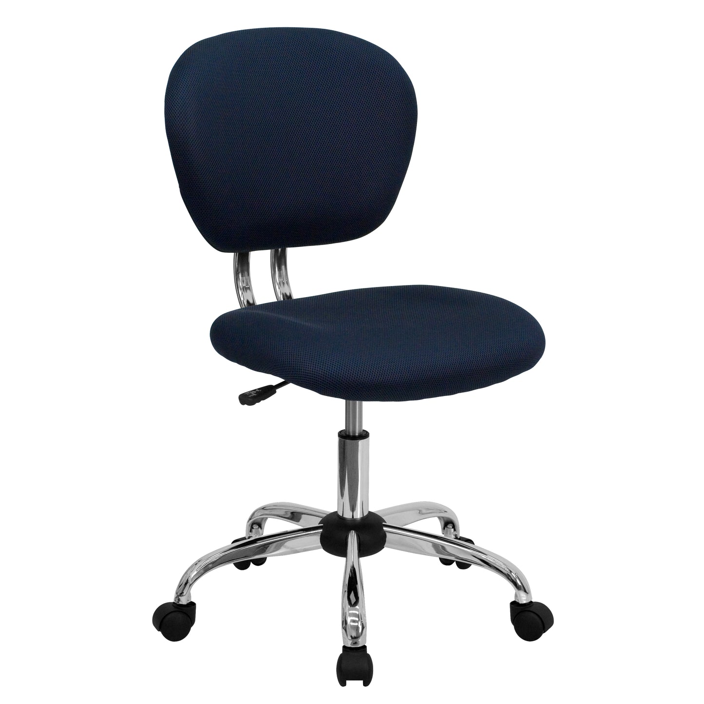 Beverly Mid-Back Navy Mesh Padded Swivel Task Office Chair with Chrome Base Navy