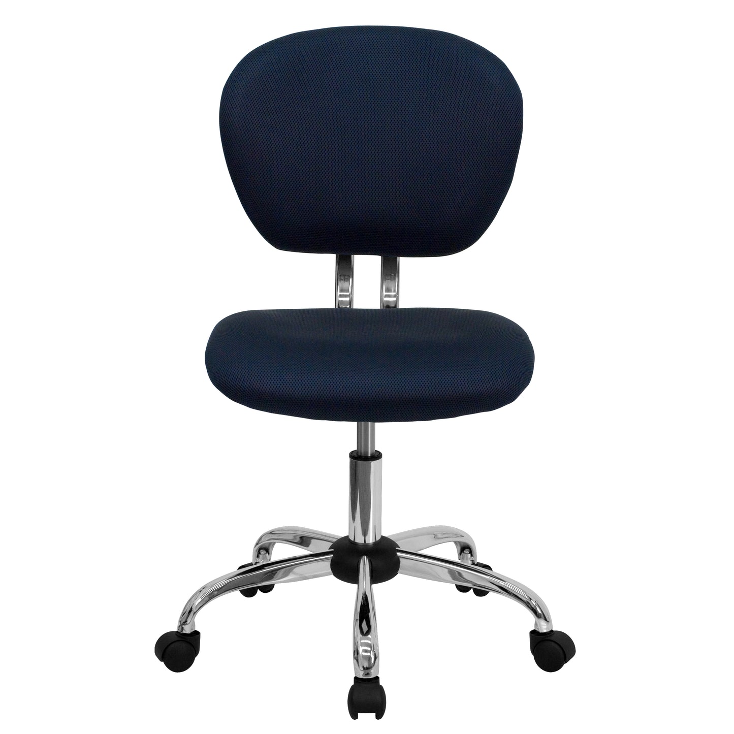 Beverly Mid-Back Navy Mesh Padded Swivel Task Office Chair with Chrome Base Navy
