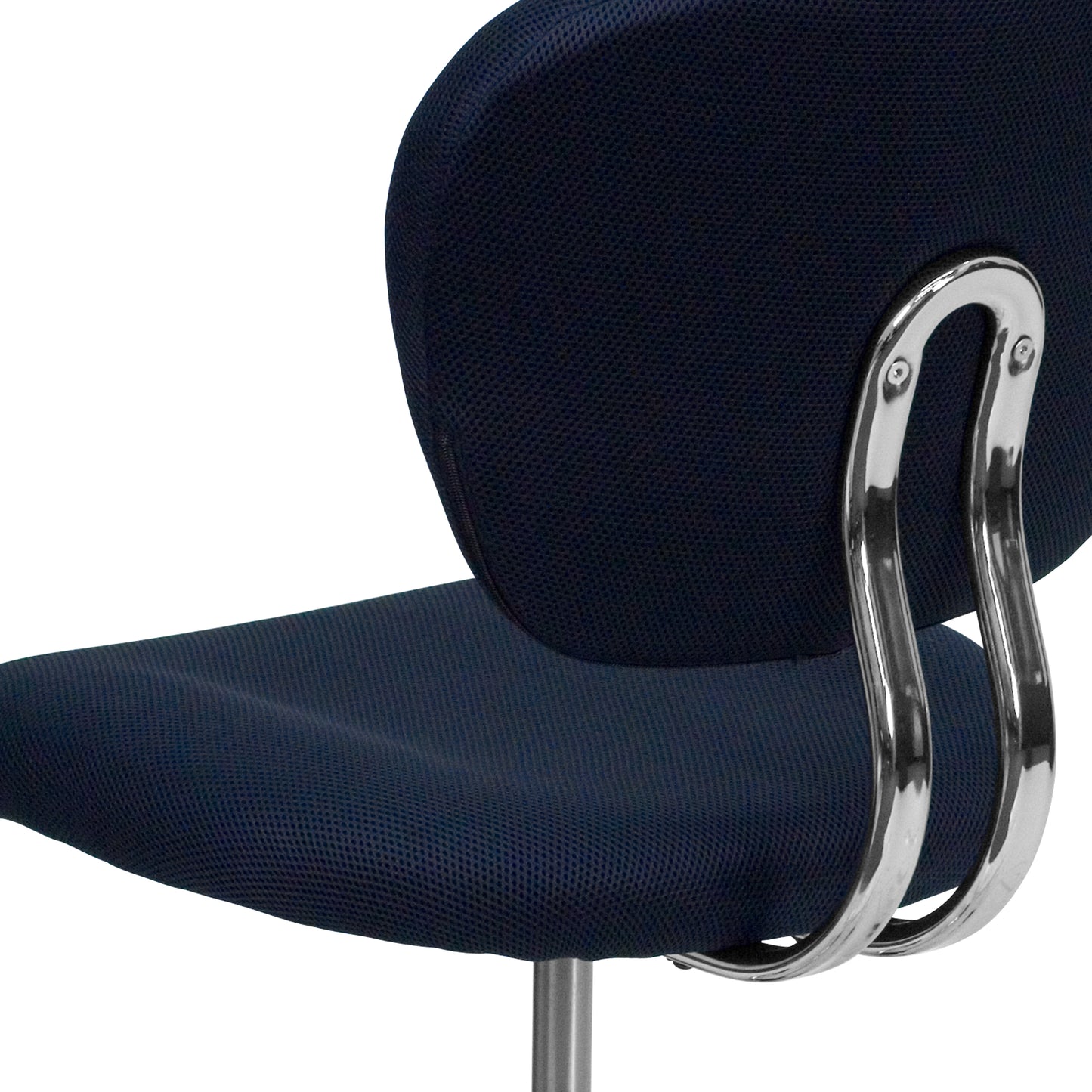 Beverly Mid-Back Navy Mesh Padded Swivel Task Office Chair with Chrome Base Navy