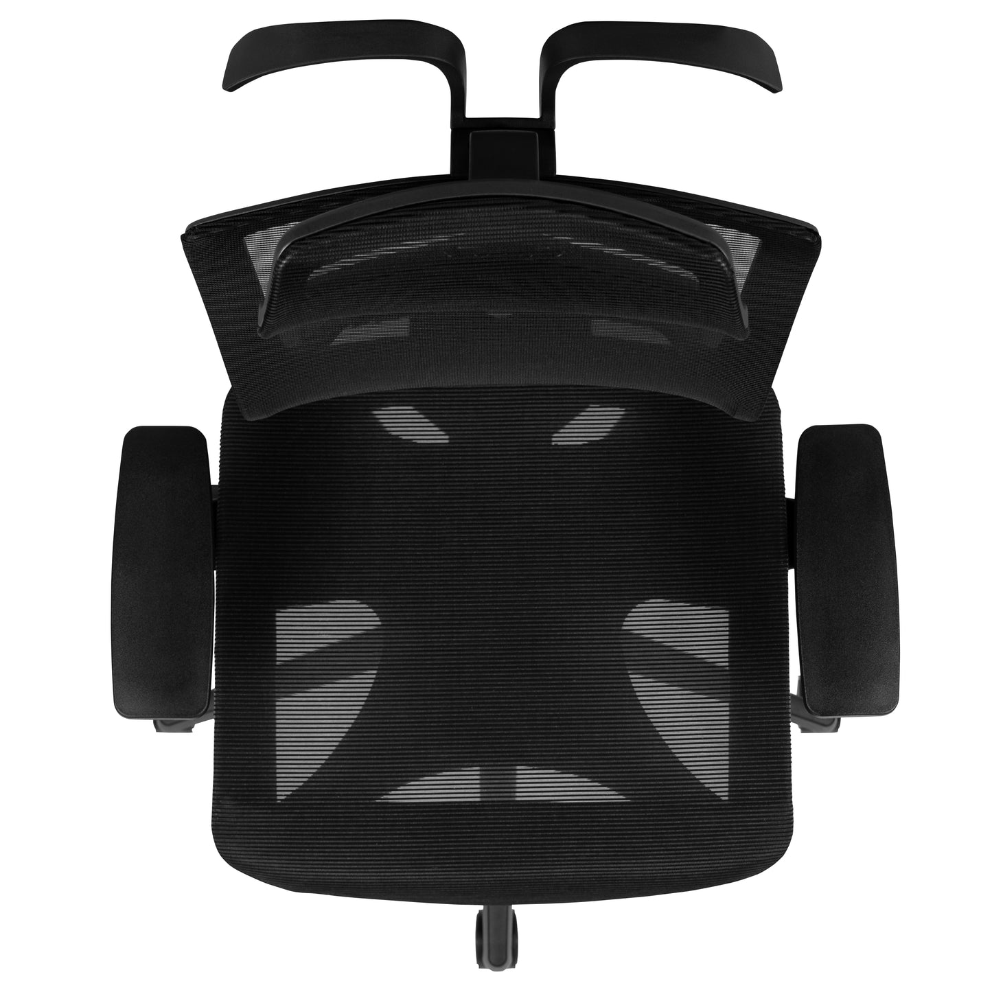 Layla Ergonomic Mesh Office Chair with Synchro-Tilt, Pivot Adjustable Headrest, Lumbar Support, Coat Hanger and Adjustable Arms in Black Black