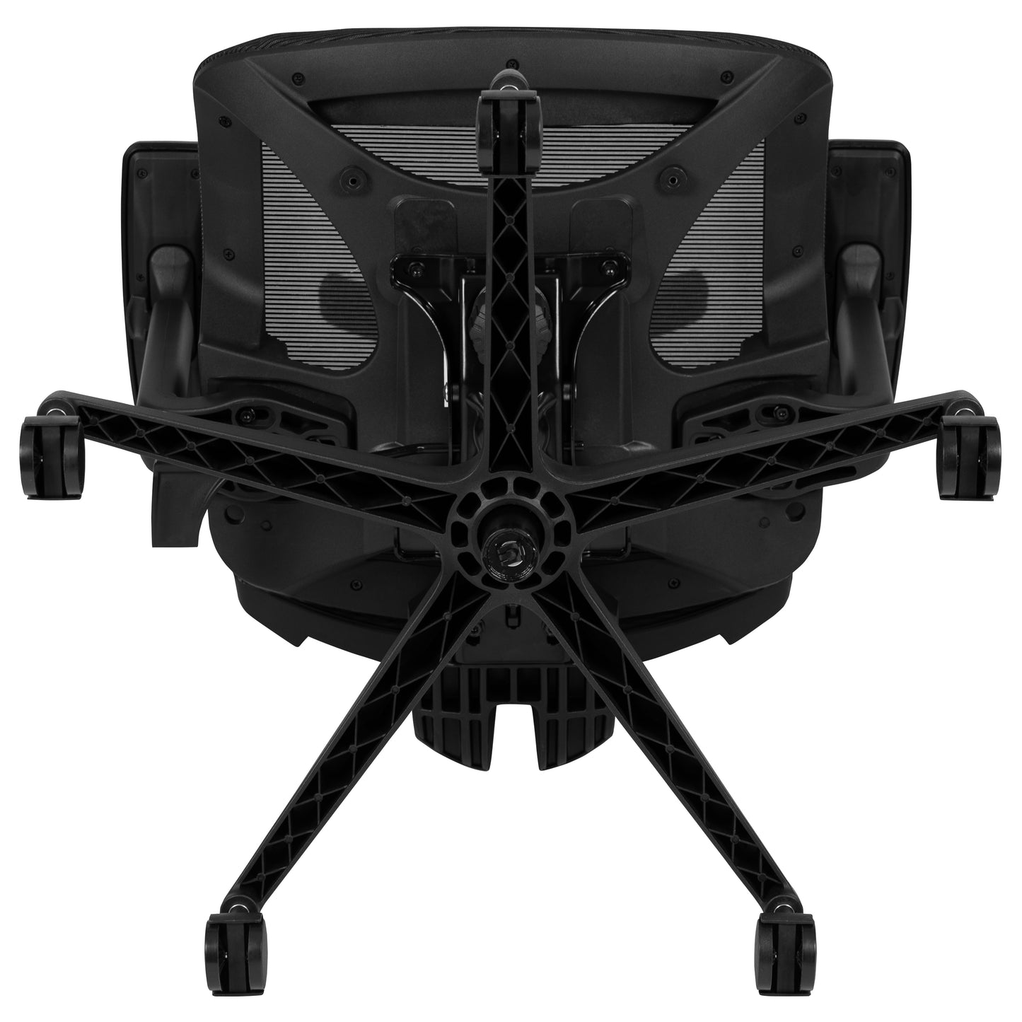 Layla Ergonomic Mesh Office Chair with Synchro-Tilt, Pivot Adjustable Headrest, Lumbar Support, Coat Hanger and Adjustable Arms in Black Black
