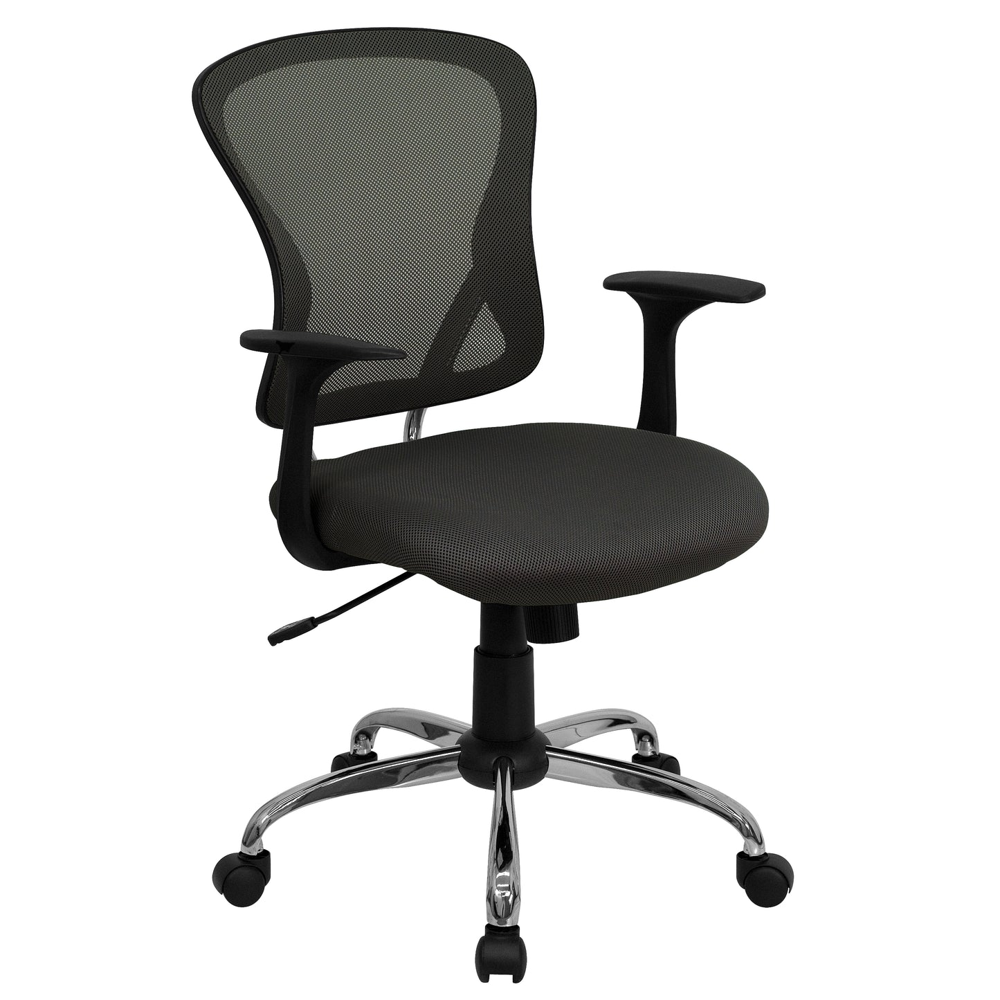 Alfred Mid-Back Dark Gray Mesh Swivel Task Office Chair with Chrome Base and Arms Dark Gray