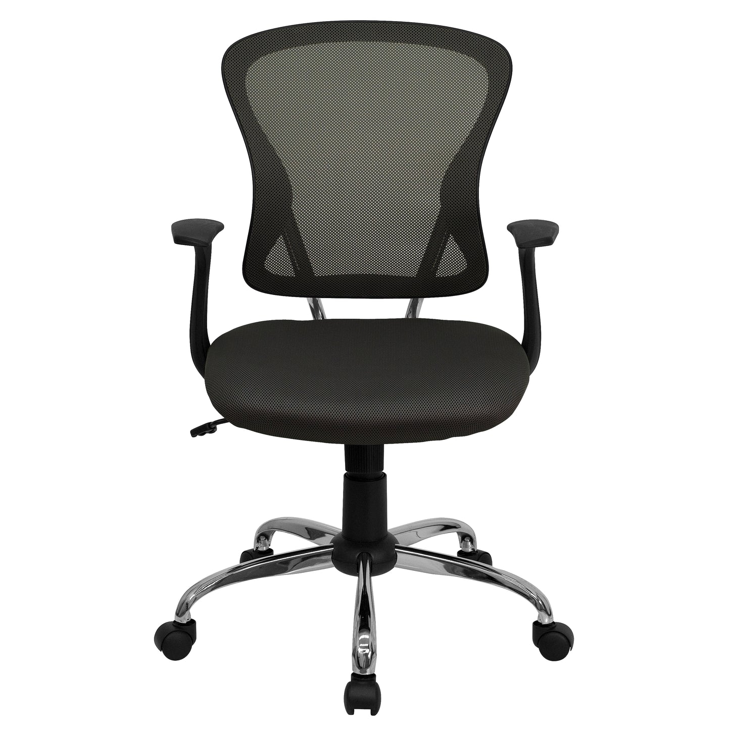 Alfred Mid-Back Dark Gray Mesh Swivel Task Office Chair with Chrome Base and Arms Dark Gray
