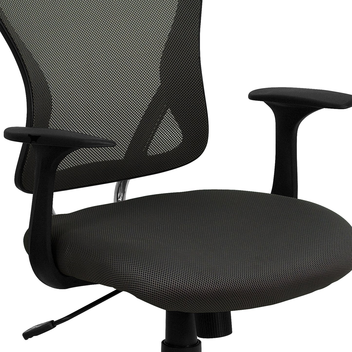 Alfred Mid-Back Dark Gray Mesh Swivel Task Office Chair with Chrome Base and Arms Dark Gray