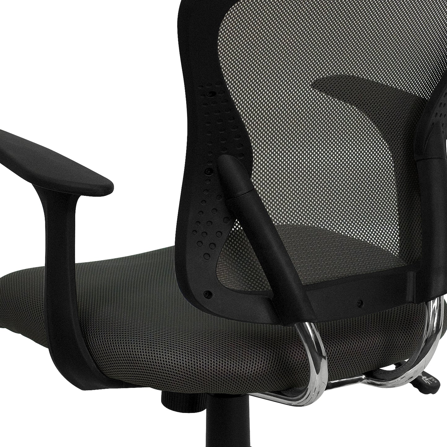 Alfred Mid-Back Dark Gray Mesh Swivel Task Office Chair with Chrome Base and Arms Dark Gray