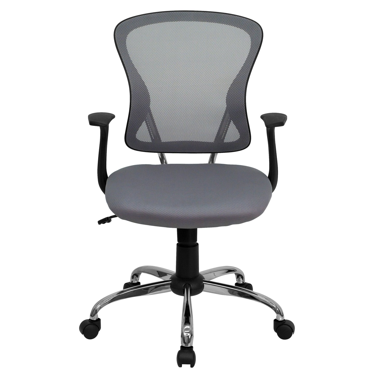 Alfred Mid-Back Gray Mesh Swivel Task Office Chair with Chrome Base and Arms Gray